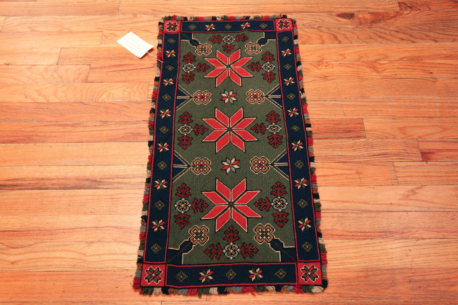 Nazmiyal Collection Antique Scandinavian Folk Needlepoint 3 Ft 3 in X 1 Ft 7 In - 2
