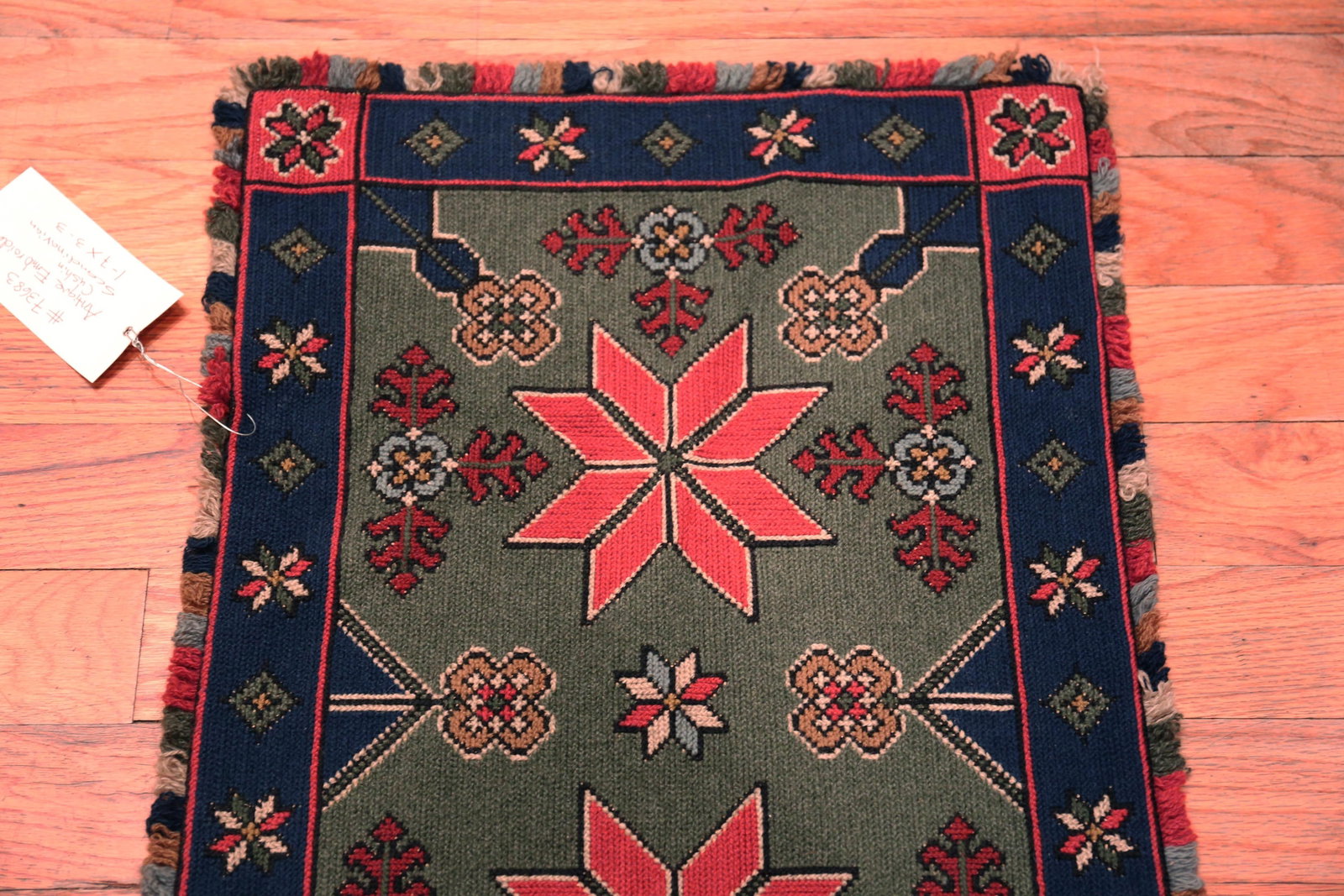 Nazmiyal Collection Antique Scandinavian Folk Needlepoint 3 Ft 3 in X 1 Ft 7 In - 3