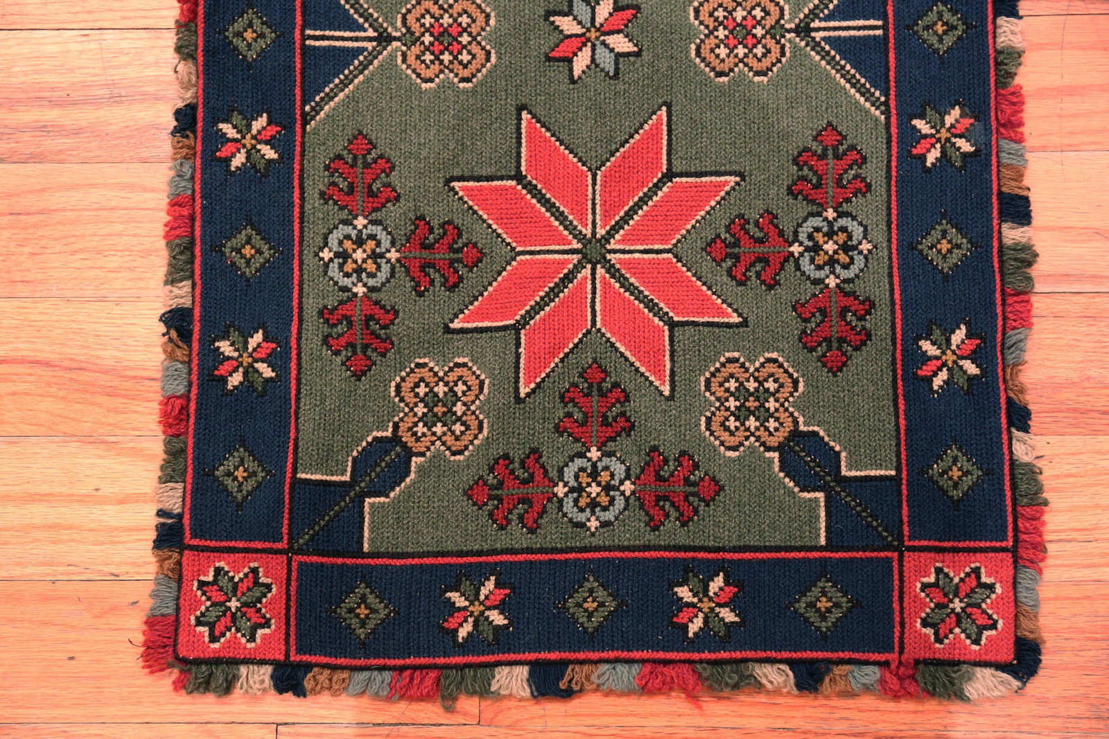 Nazmiyal Collection Antique Scandinavian Folk Needlepoint 3 Ft 3 in X 1 Ft 7 In - 5