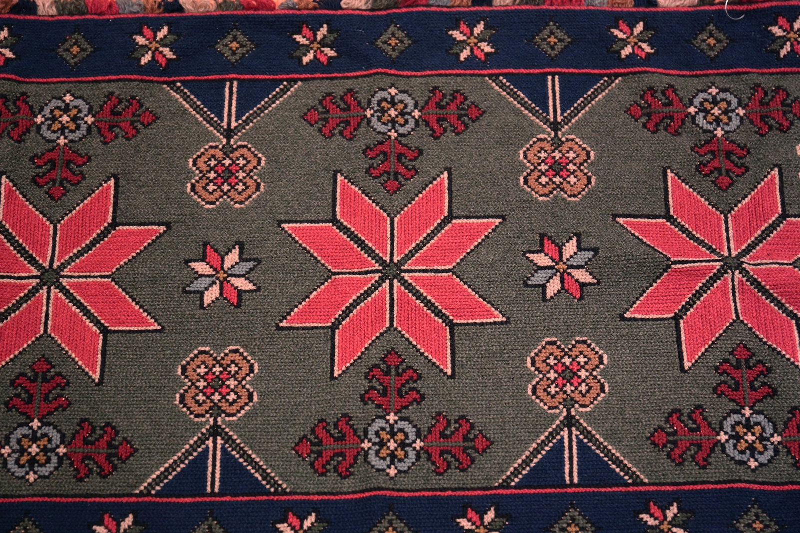 Nazmiyal Collection Antique Scandinavian Folk Needlepoint 3 Ft 3 in X 1 Ft 7 In - 7
