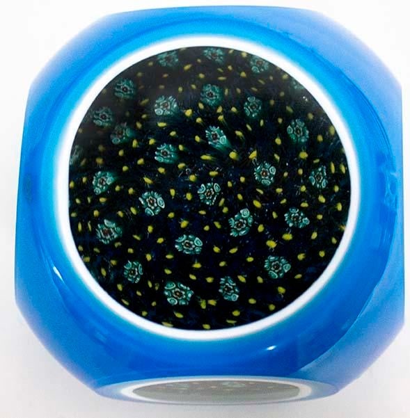 Murano Murano Fratelli Toso Cased Glass Windows Paperweight Faceted Millefiori Design - 2