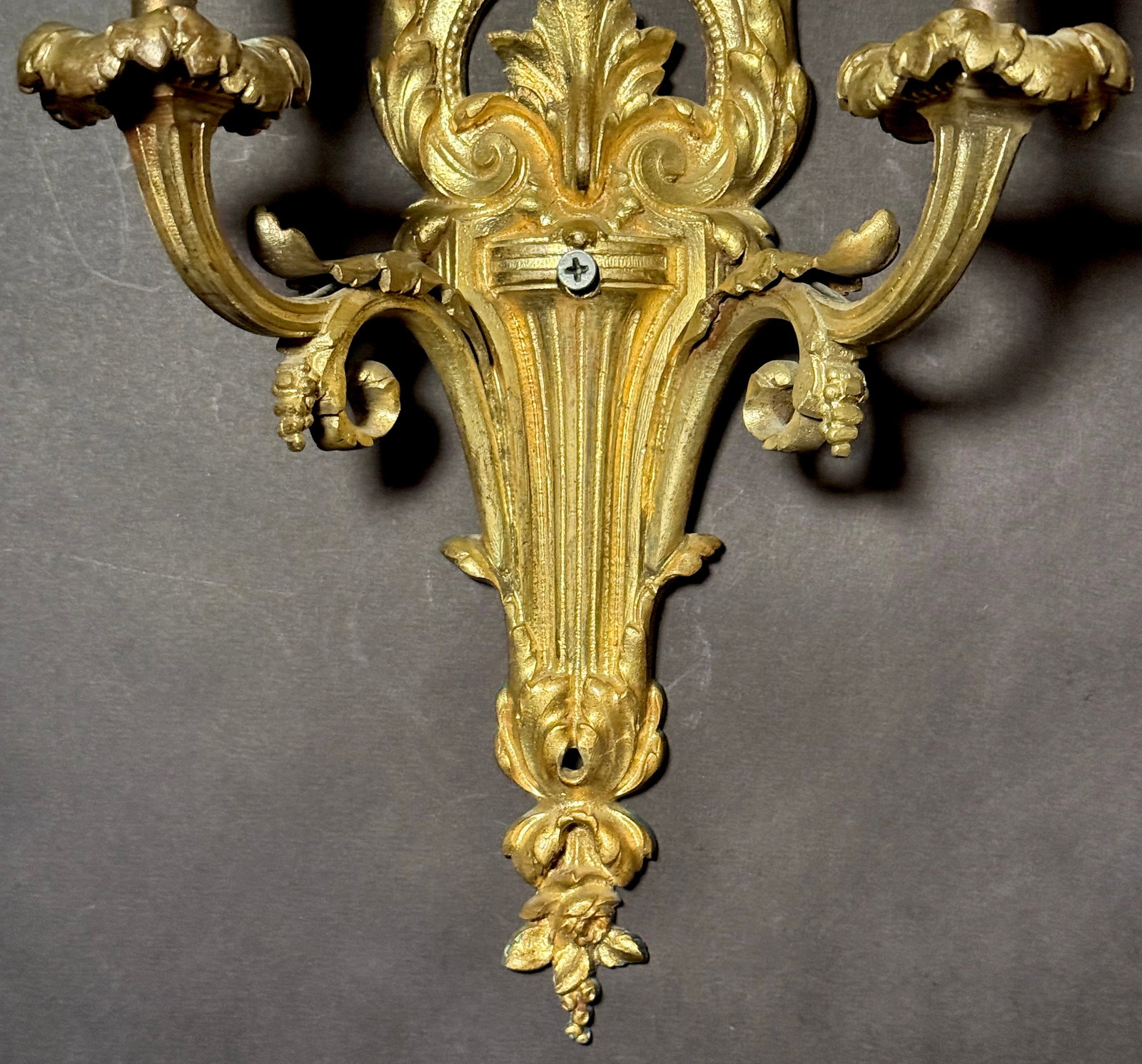 Early 20th Century Pair of Louis XVI Style Gilt Bronze Two Arm Wall Sconces - 6