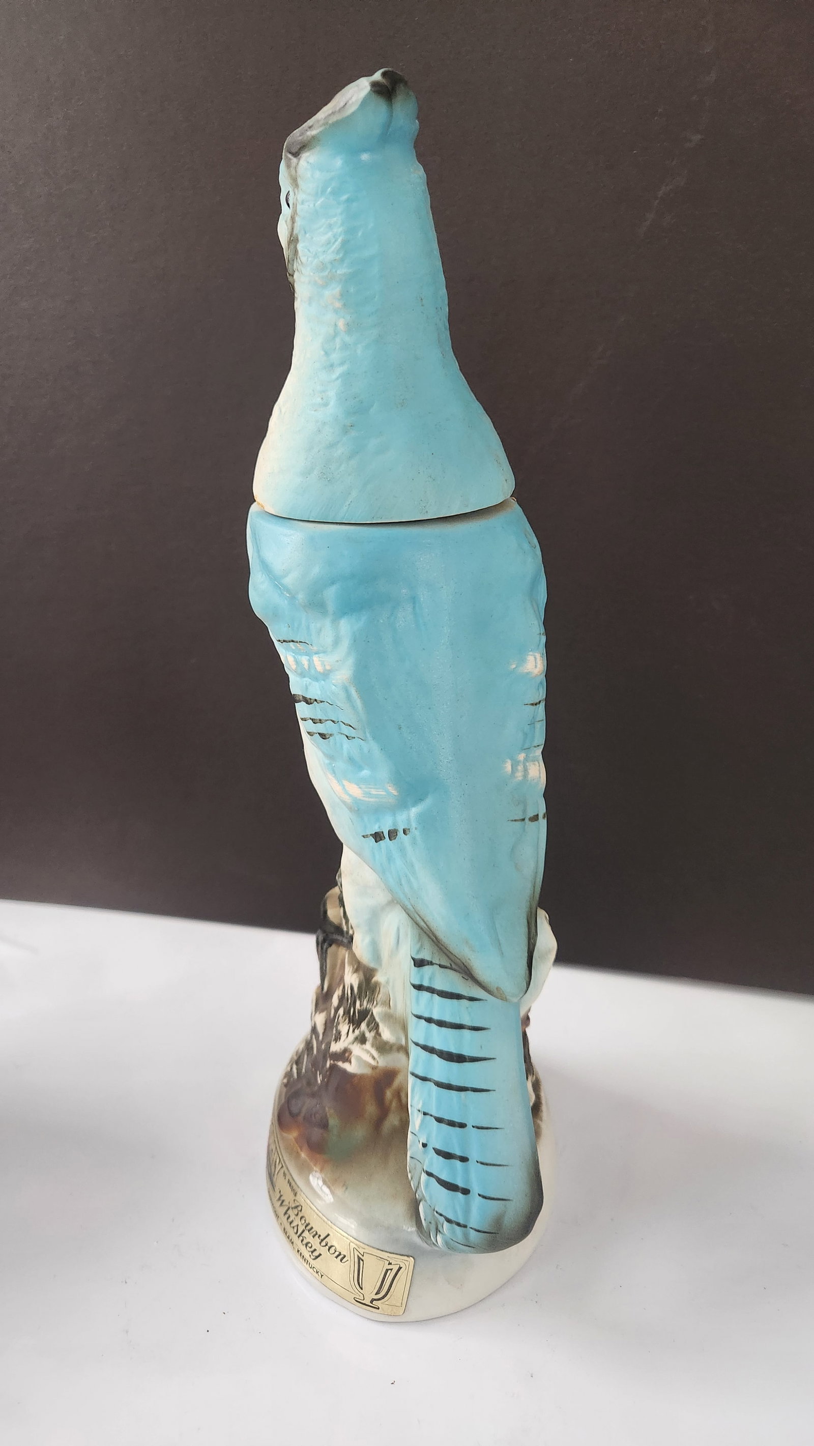 1960s Jim Beam "Beam's Trophy" Blue Jay Figural Bourbon Decanter – Western Americana, 13" - 18