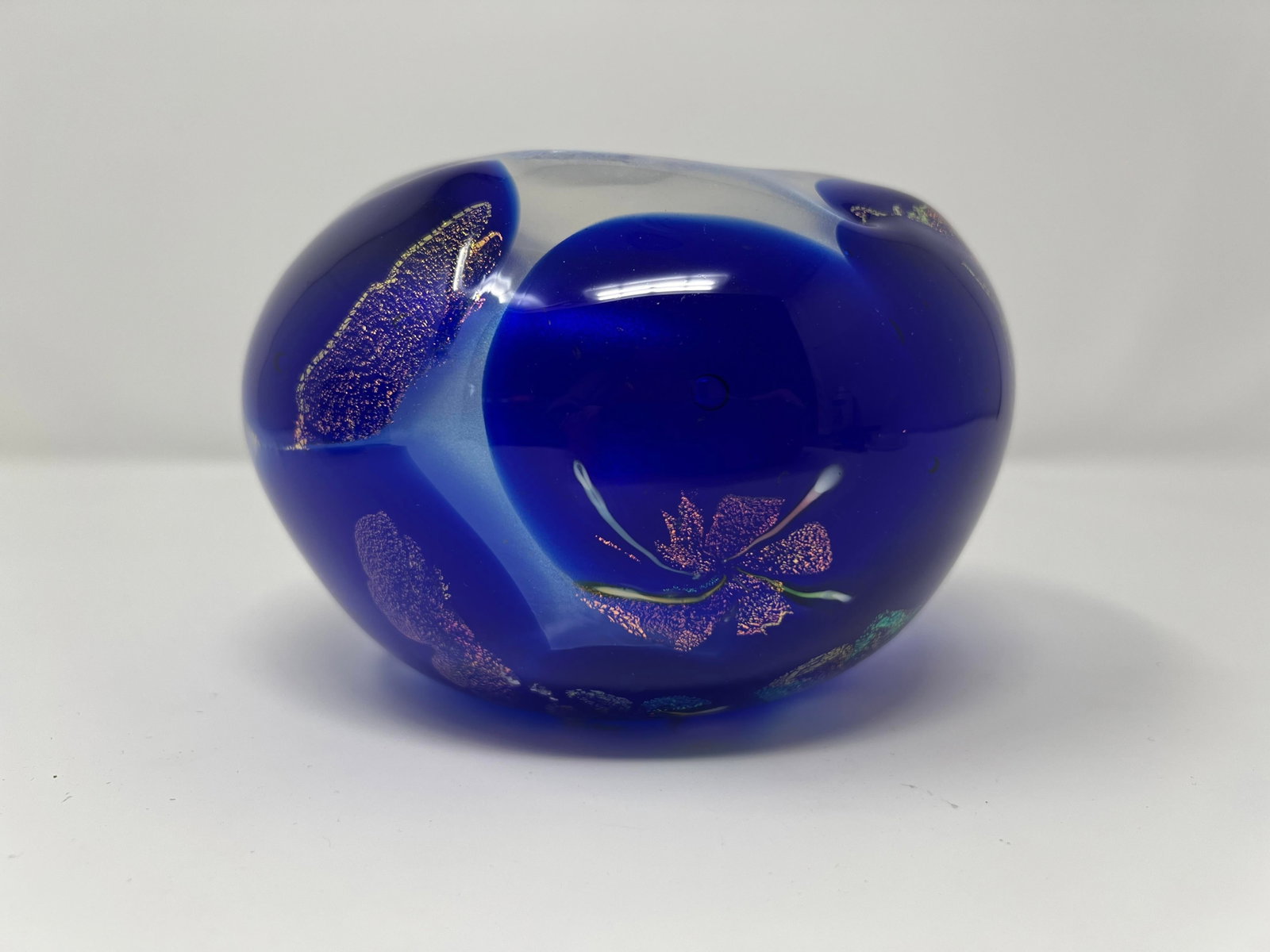 Artist Signed Cobalt Blue Studio Art Glass Sculptural Vase-Late 20th Century - 5