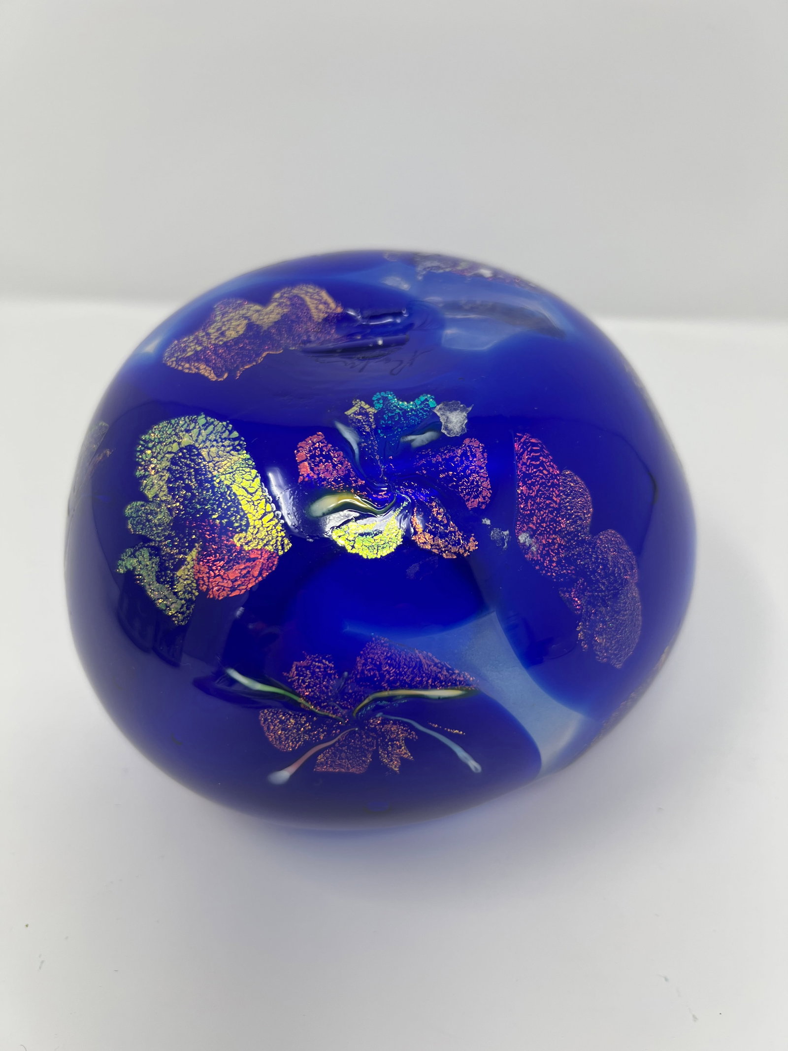 Artist Signed Cobalt Blue Studio Art Glass Sculptural Vase-Late 20th Century - 9