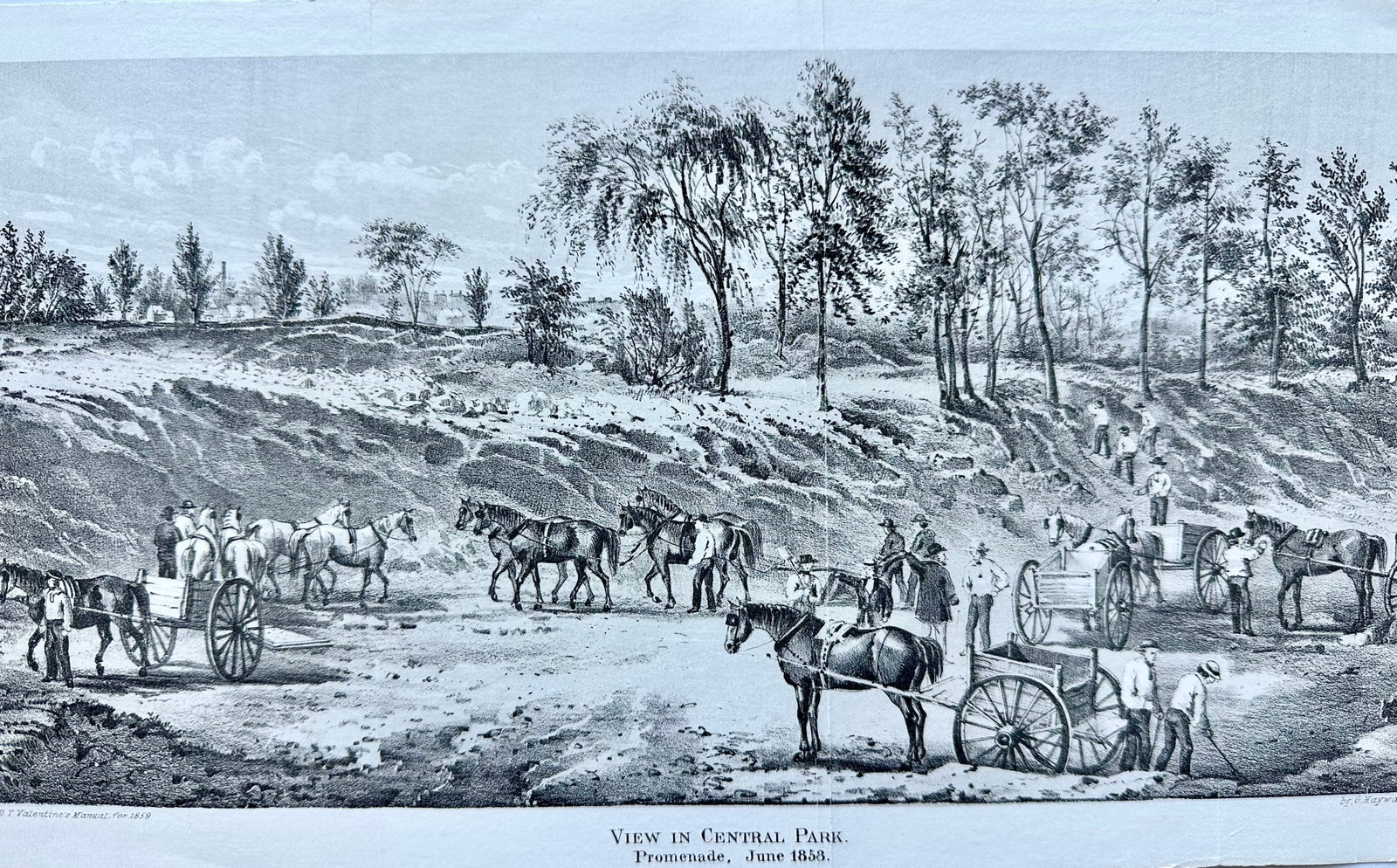 Central Park Engravings - Rare, Set of Two Historical Prints, Valentine's 1859 - 4