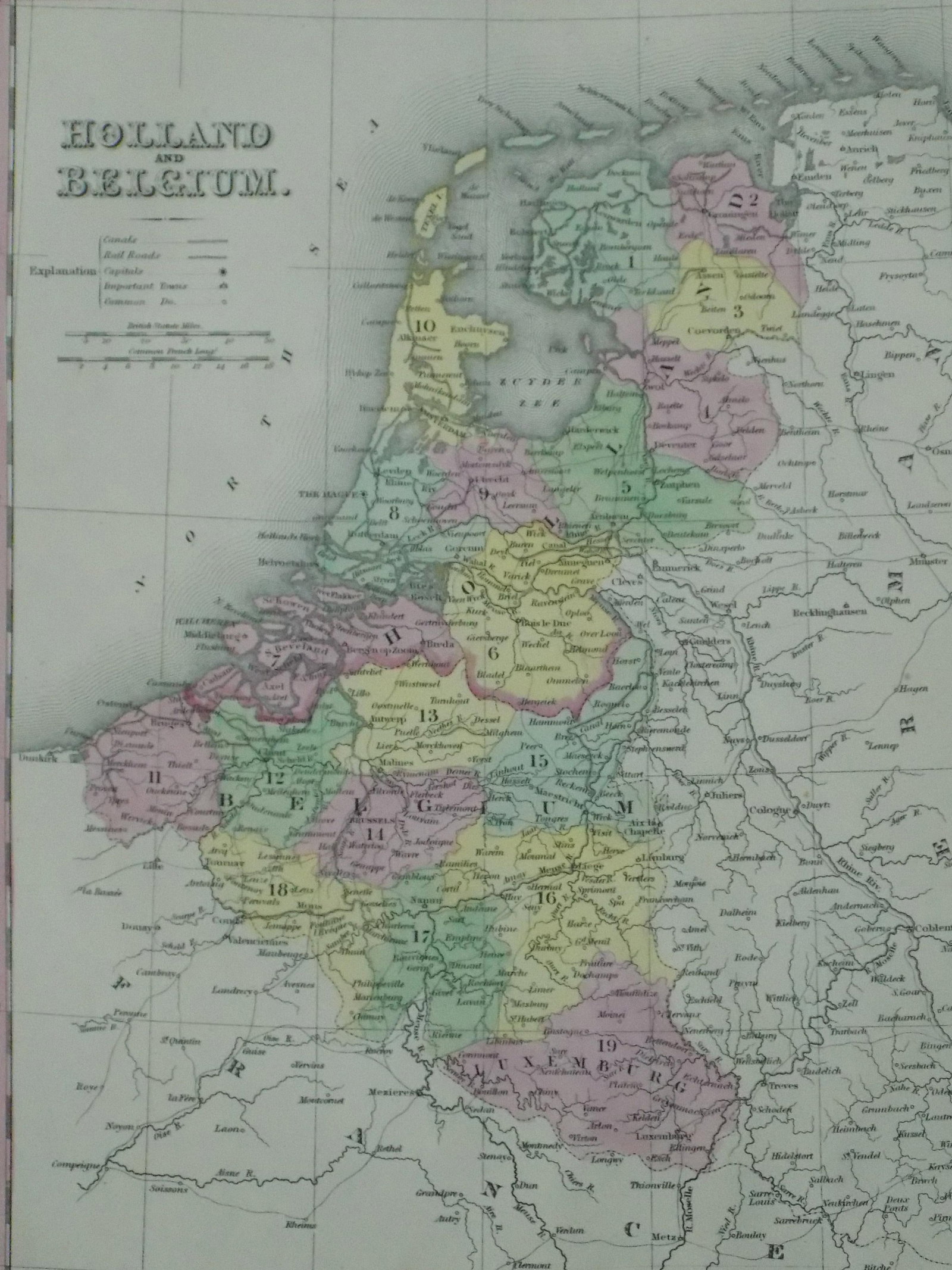 Holland & Belgium Original Map by Cowperthwait, 1850 - 2