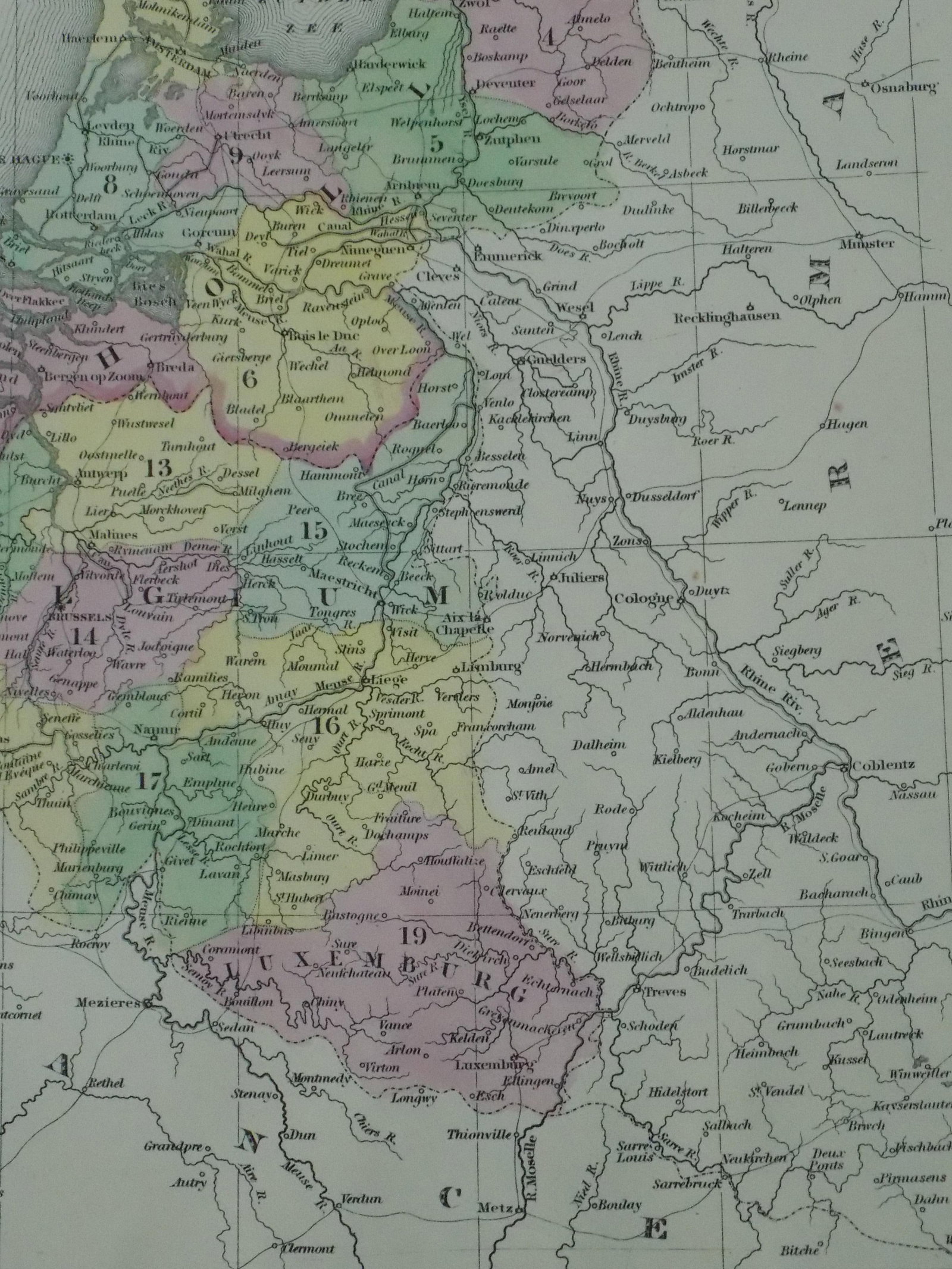Holland & Belgium Original Map by Cowperthwait, 1850 - 3