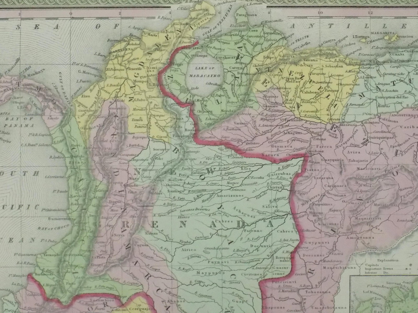 Venezuela, New Grenada & Equador, Original Map by Cowperthwait, 1850 - 5