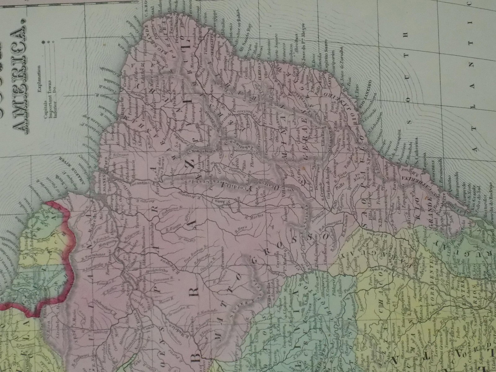 South America Original Map by Cowperthwait, 1850 - 3