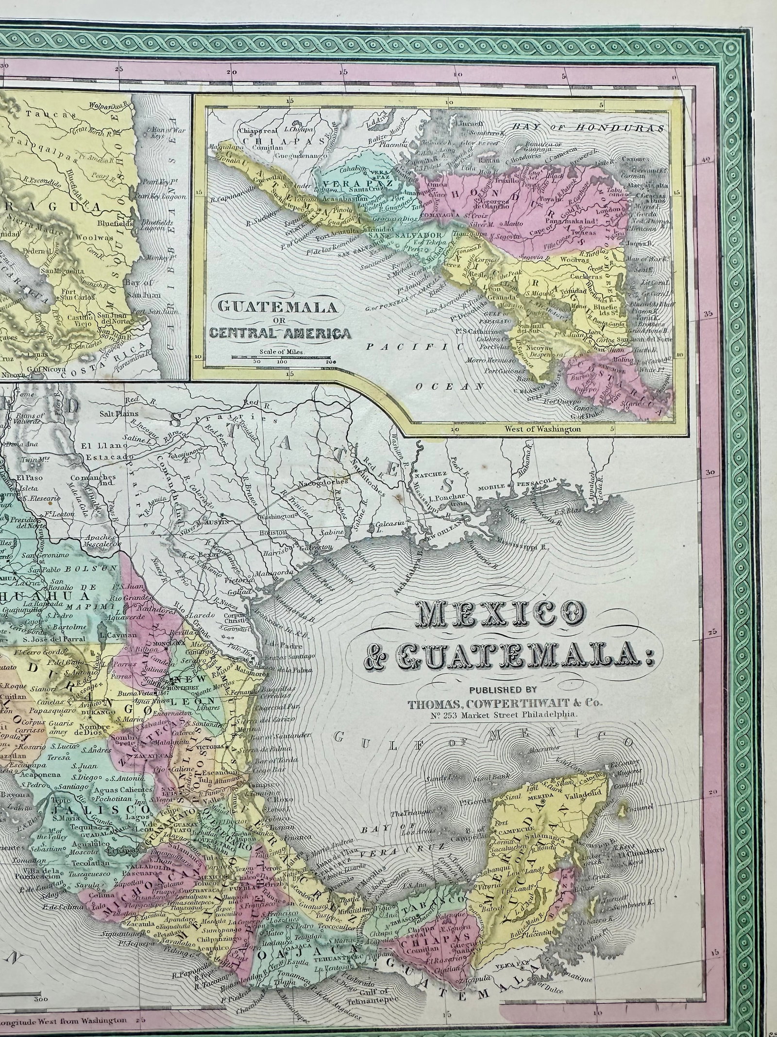 Mexico Original Map by Cowperthwait, 1850 - 2