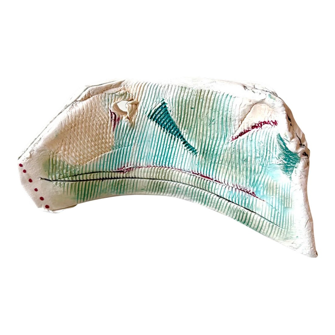 1980s Barbara Beck Free Form Handbuilt Porcelain Sculpture: Barbara Beck free form handmade porcelain hand painted sculpture. Barbara Beck artist. Beck's work is inspired by artist such as Helen Frankenthaler, Yayoi Kusama, Clifford Still, Yosef Albers.