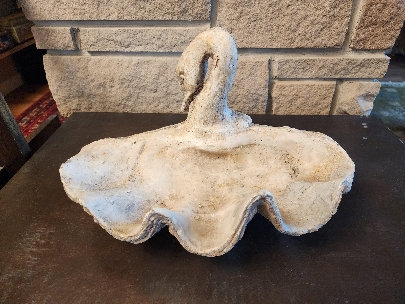 Rare and Fabulous Antique Metal Swan Bird Feeder. - 3