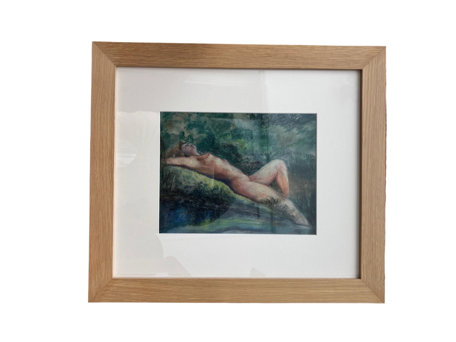 Pastel Nude on Paper Circa 1960s – Newly Framed - 2