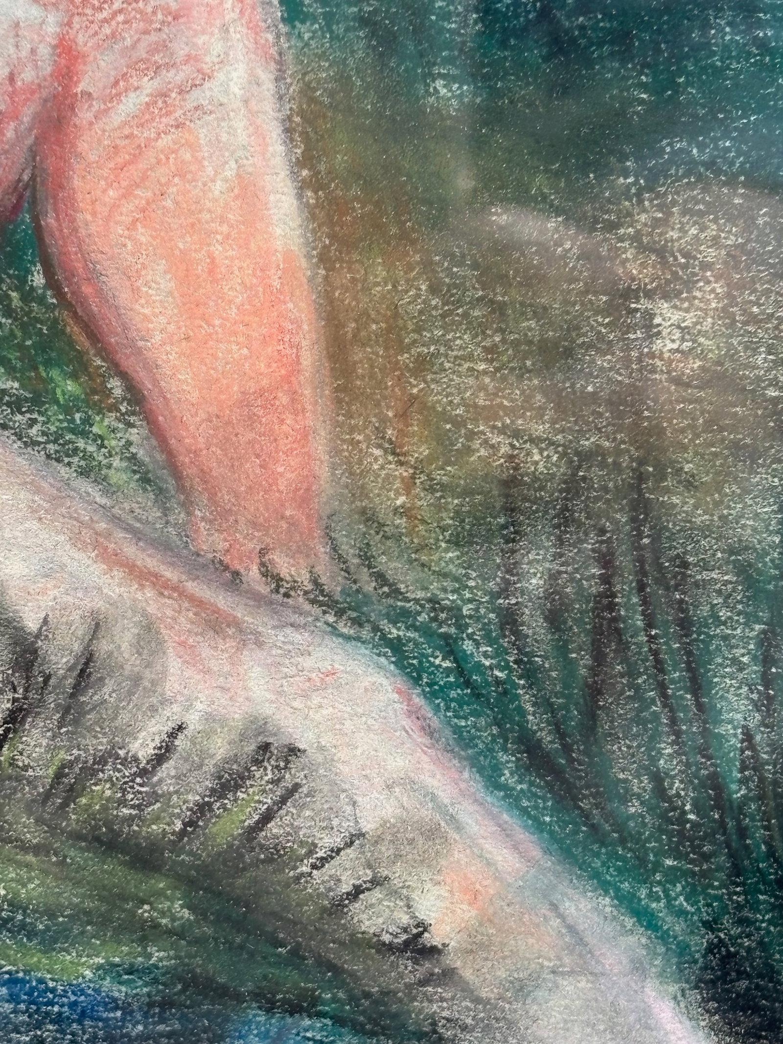 Pastel Nude on Paper Circa 1960s – Newly Framed - 5