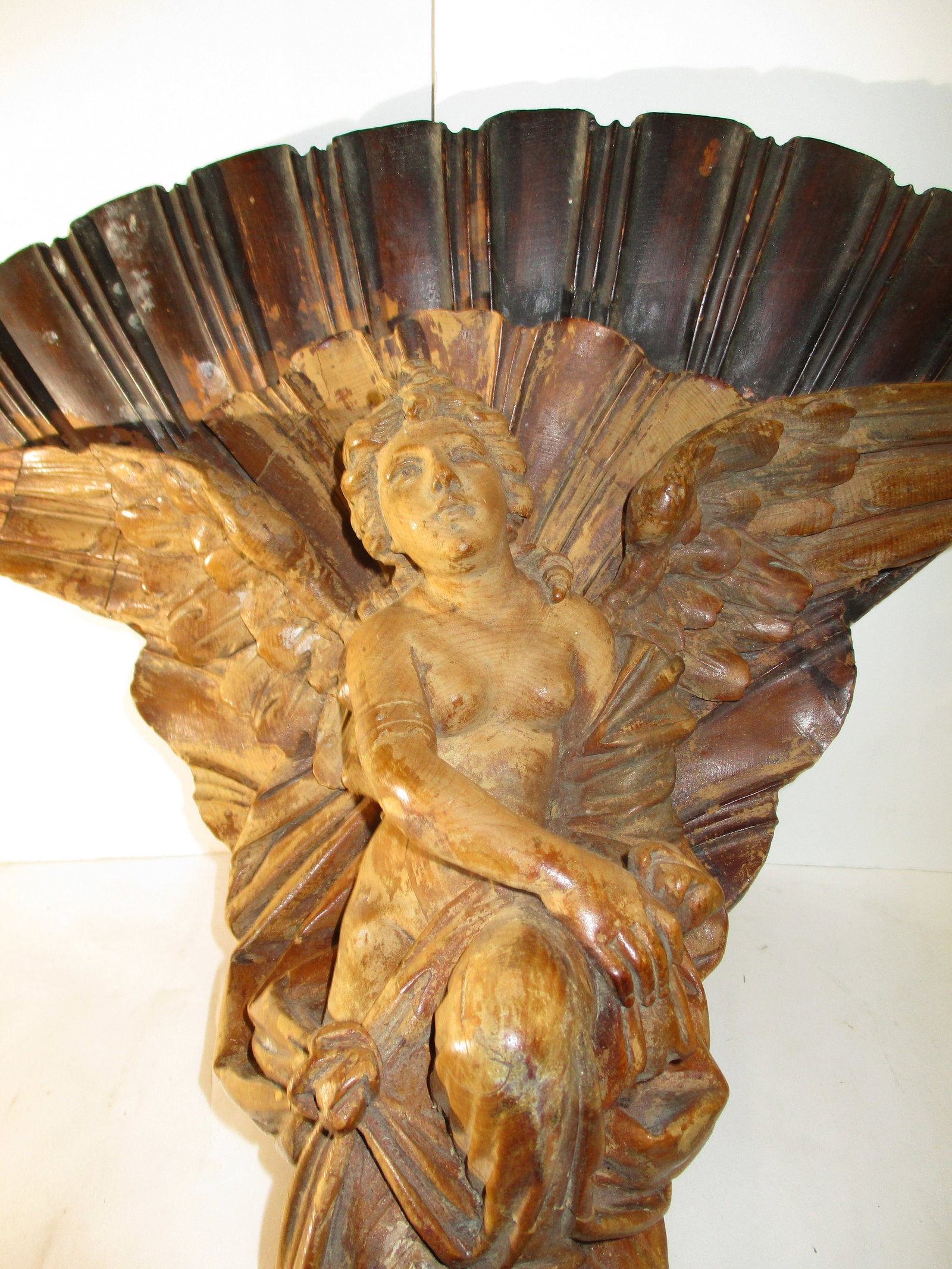 Antique Carved Italian Corner Shelf Bracket - 5