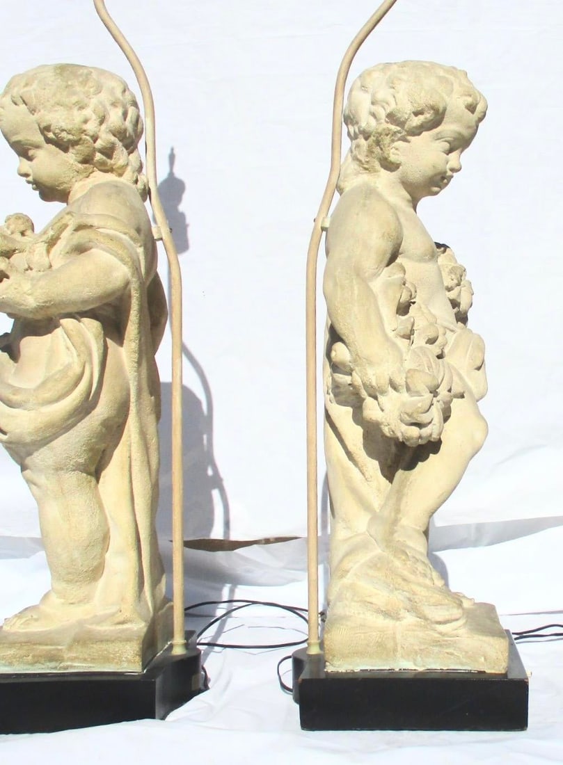 Allegorical Seasons Figural Sculpture Table Lamps - A Pair of 2 - 10