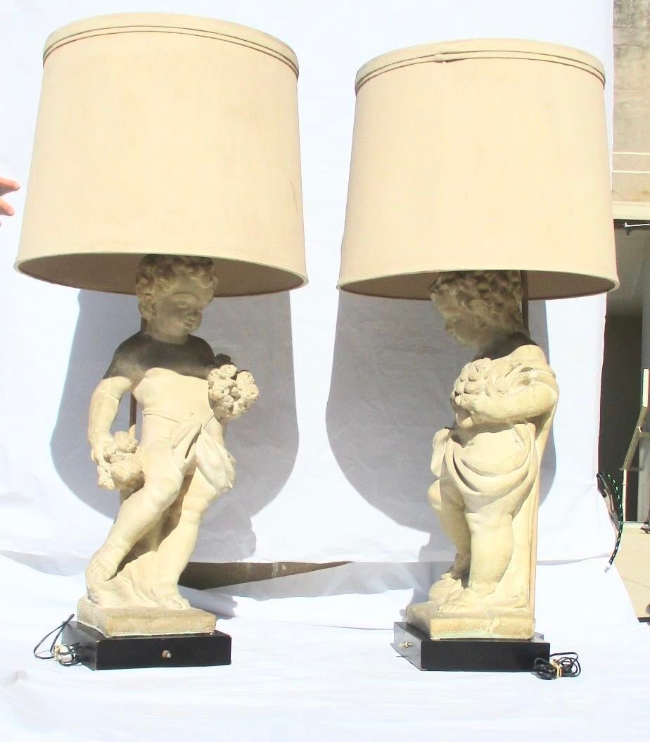 Allegorical Seasons Figural Sculpture Table Lamps - A Pair of 2 - 17