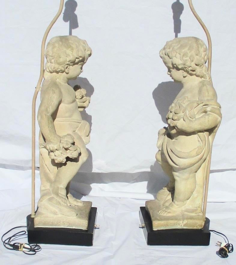 Allegorical Seasons Figural Sculpture Table Lamps - A Pair of 2 - 9