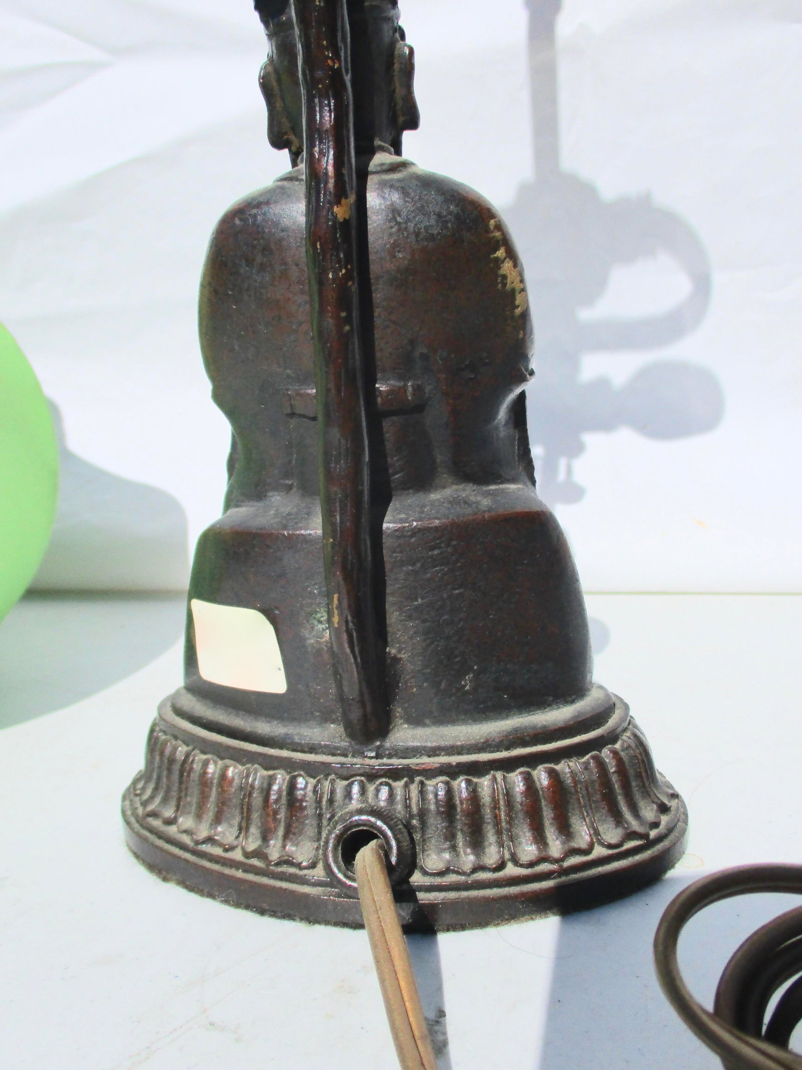 Chinese Ming Bronze Ancestor Figure Mounted as Lamp - 8