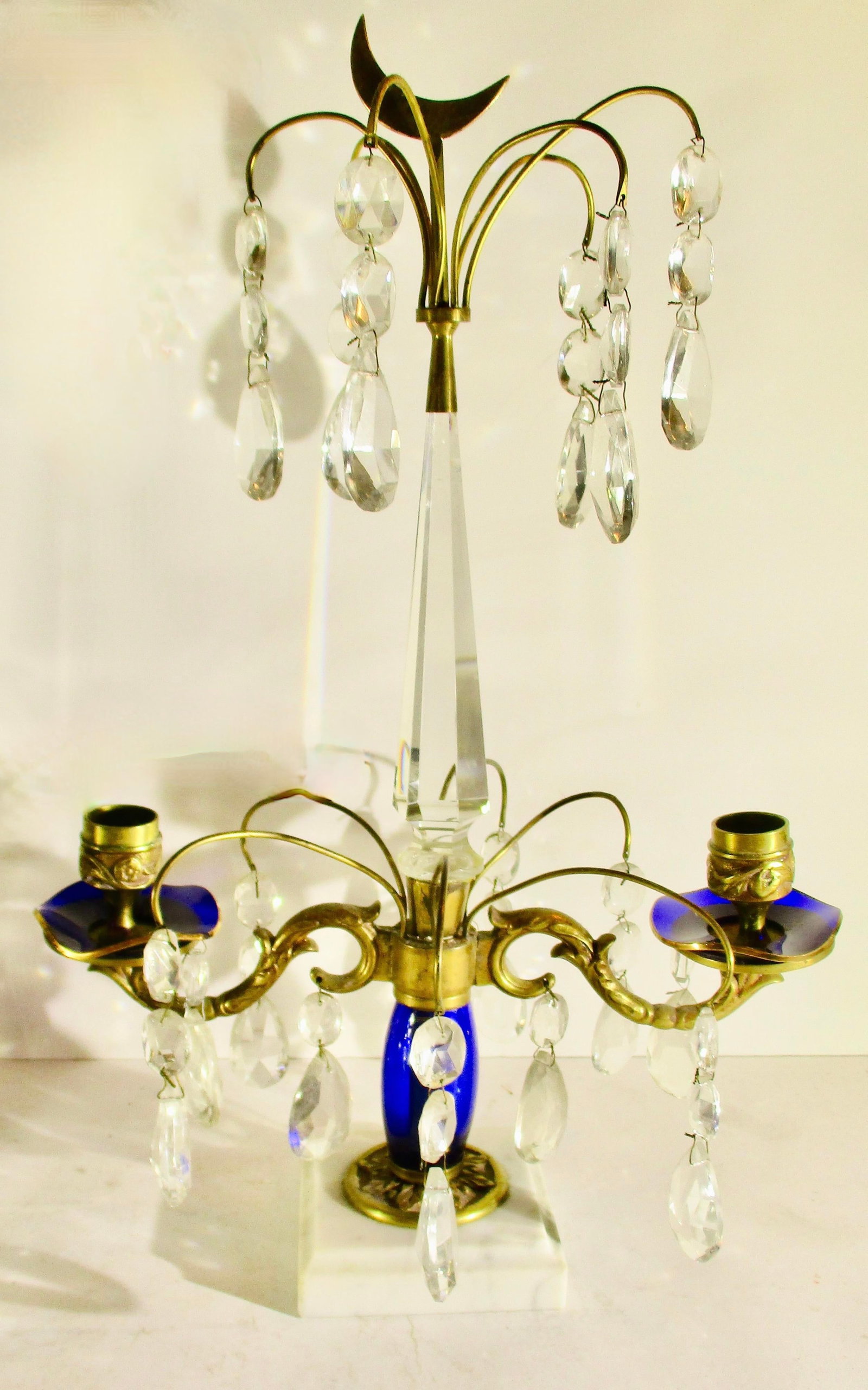Swedish Girondals MCM With Blue and Clear Crystals - A Pair of 2 - 4
