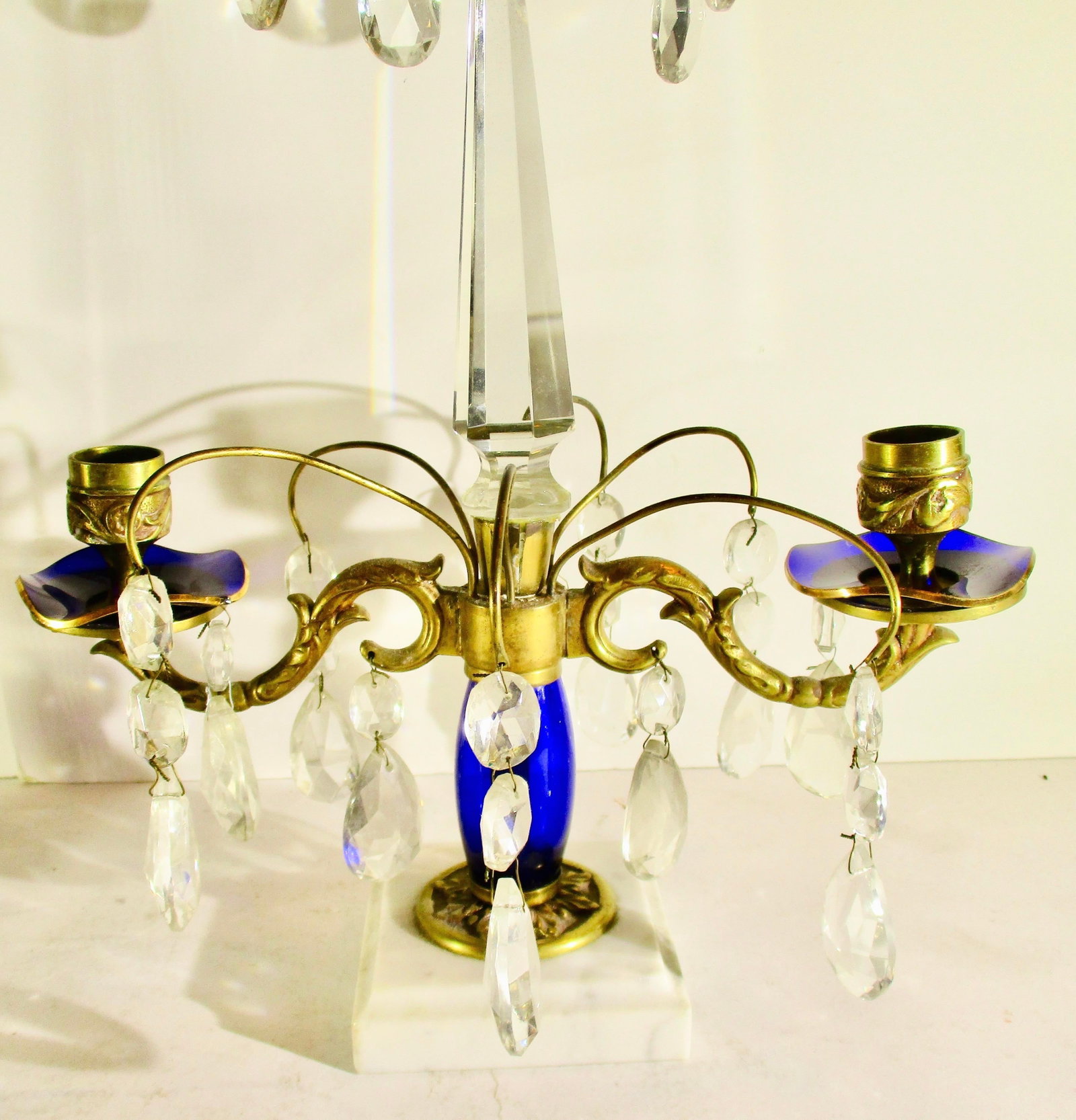 Swedish Girondals MCM With Blue and Clear Crystals - A Pair of 2 - 5