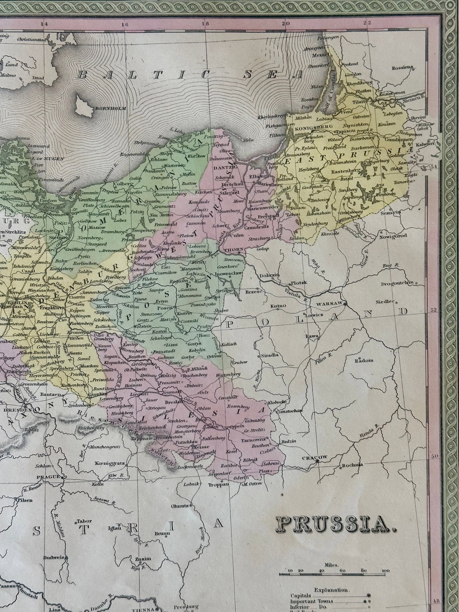 Prussia, Germany, Poland With Inset of Berlin Map by Cowperthwait, 1850 - 5