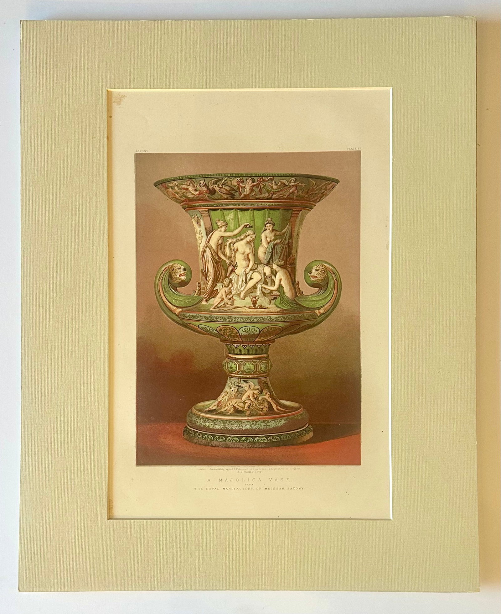 Majolica Vase - Saxony: J. B. Waring 1862 Chromolithograph, 1862 - 2