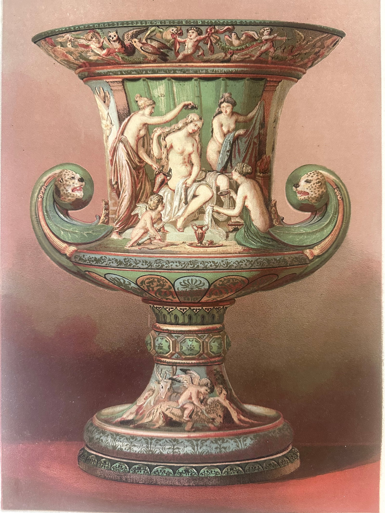 Majolica Vase - Saxony: J. B. Waring 1862 Chromolithograph, 1862 - 4