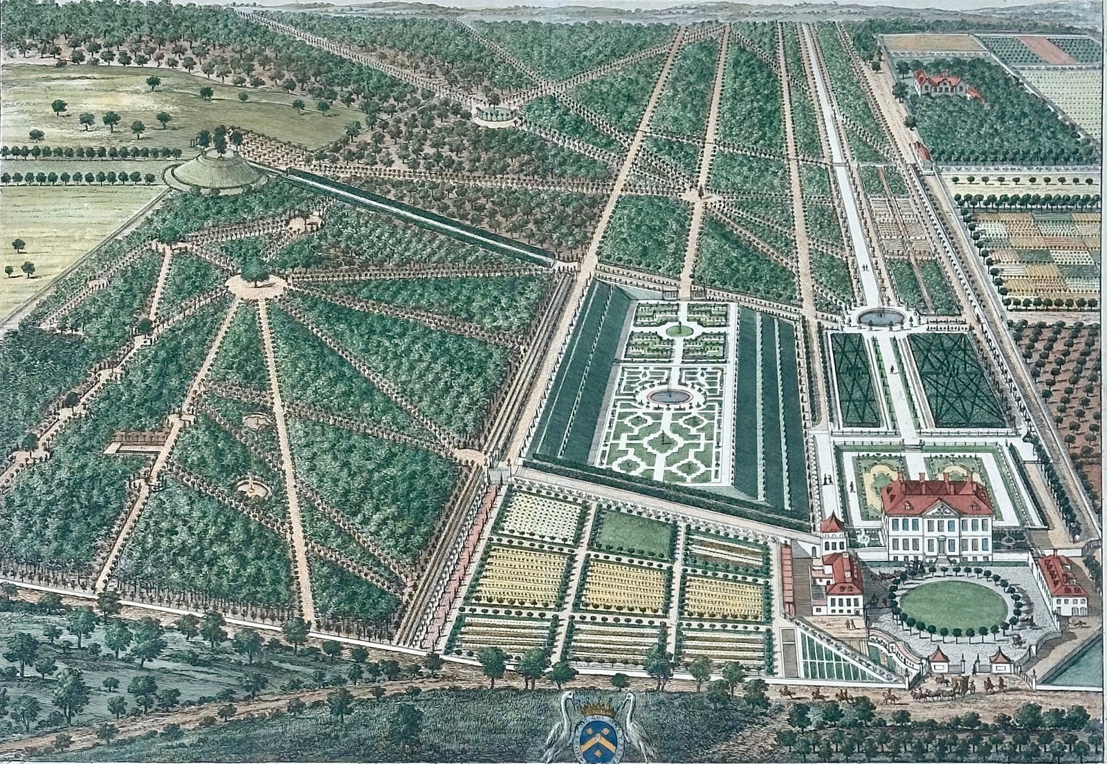 New Park Surrey / Richmond, Seat of the Earl of Rochester by Johannes Kip, Original Print, Circa 171 - 3