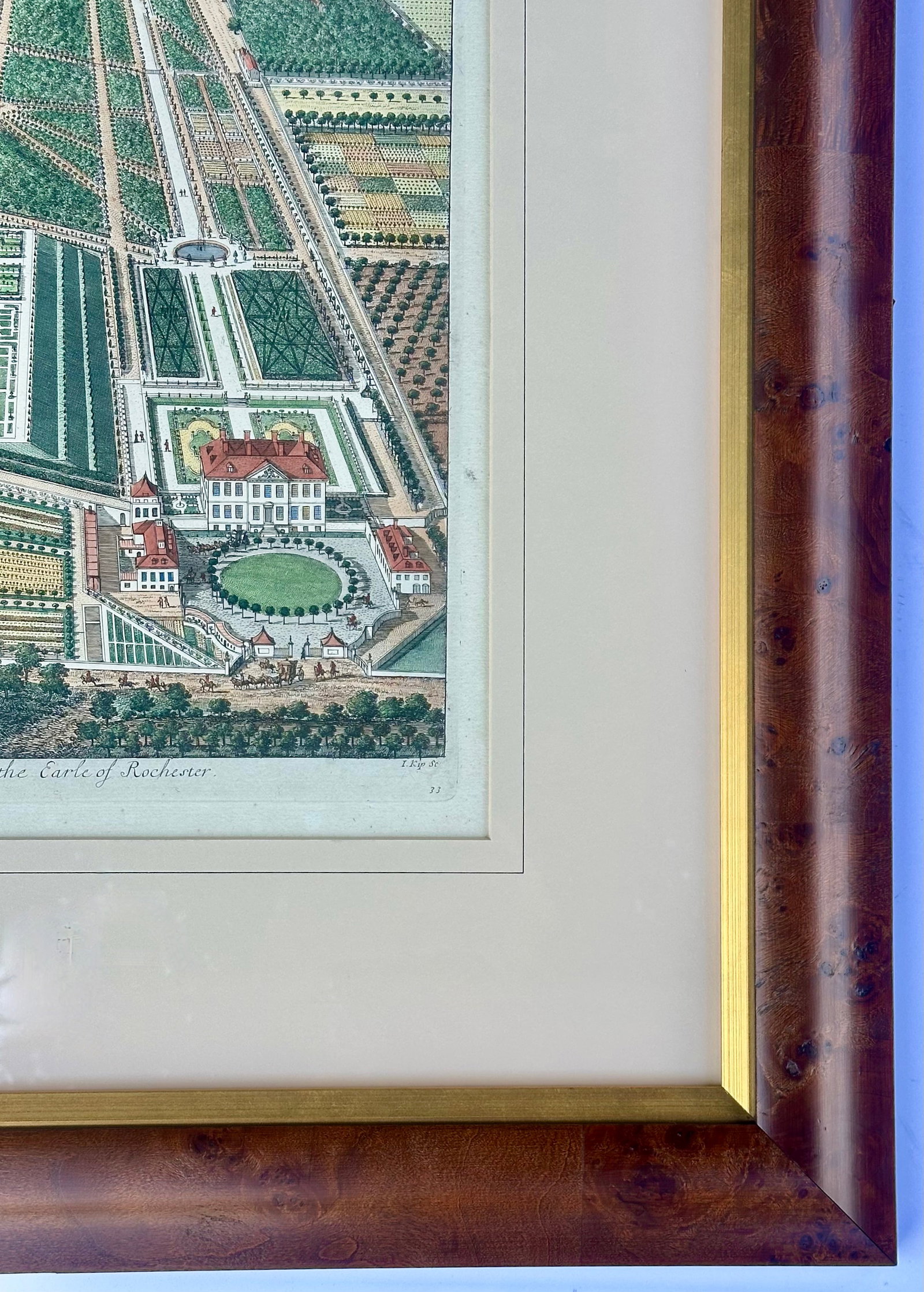 New Park Surrey / Richmond, Seat of the Earl of Rochester by Johannes Kip, Original Print, Circa 171 - 5