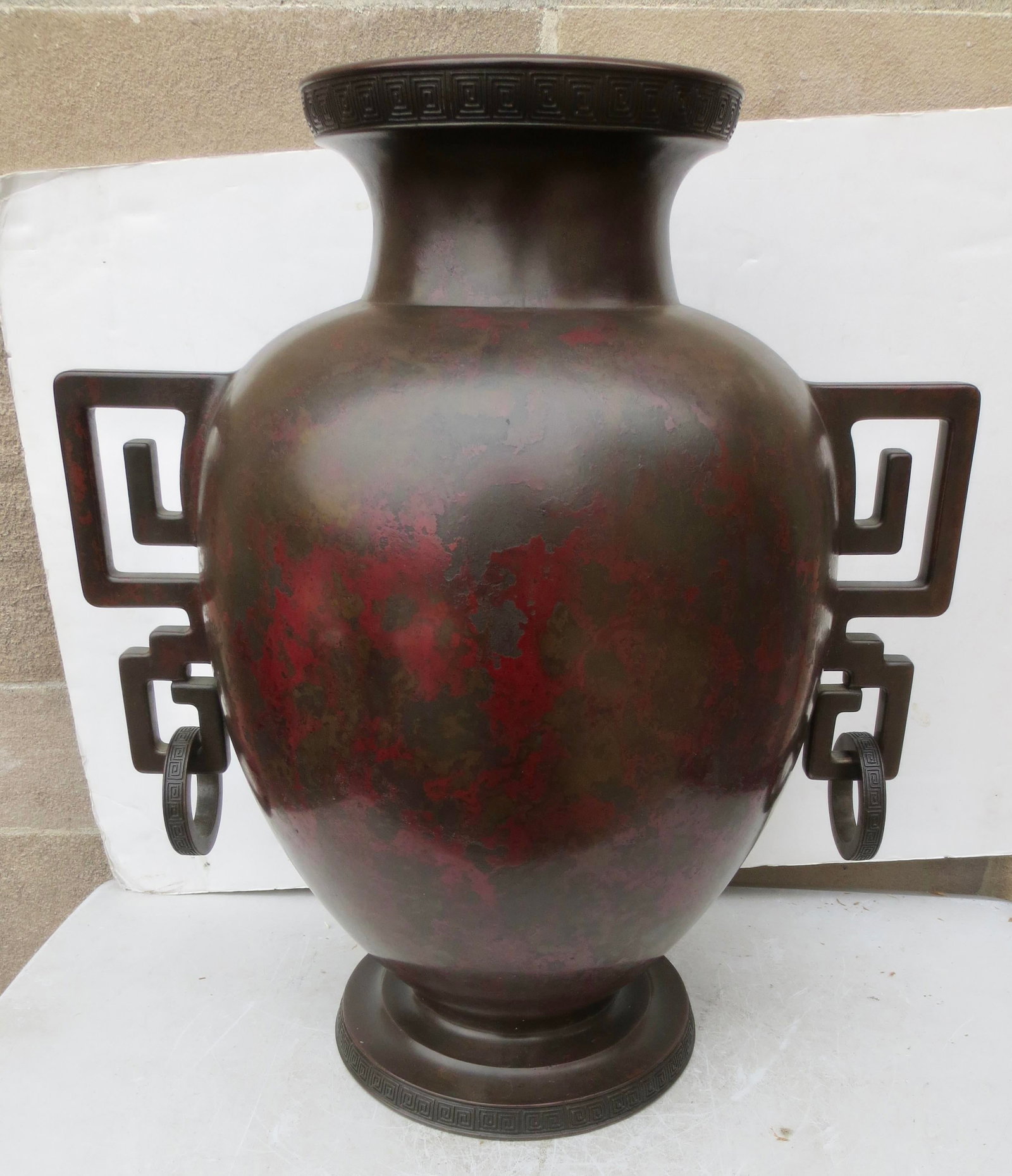 Massive Japanese Meiji Bronze Vase by Sencho Ku Circa 1900 - 9