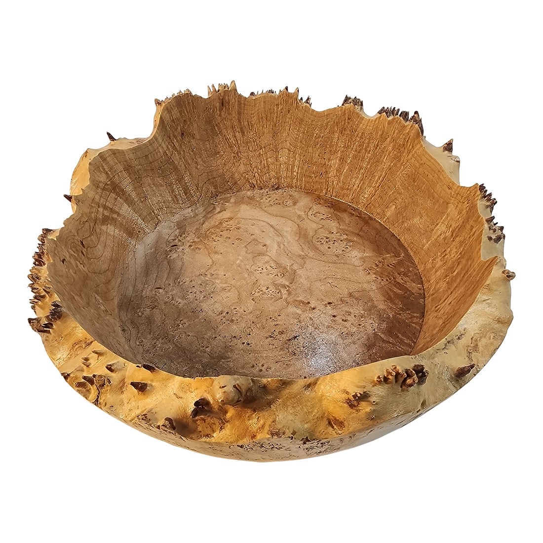 Incredible Handmade Jerry Smith Signed Burlwood Live Edge Bowl: This wonderful bowl needs to be front and center in your home. Very organic and beautiful and also useful. This is to be passed down . As always your Home Inspirations purchase comes with free