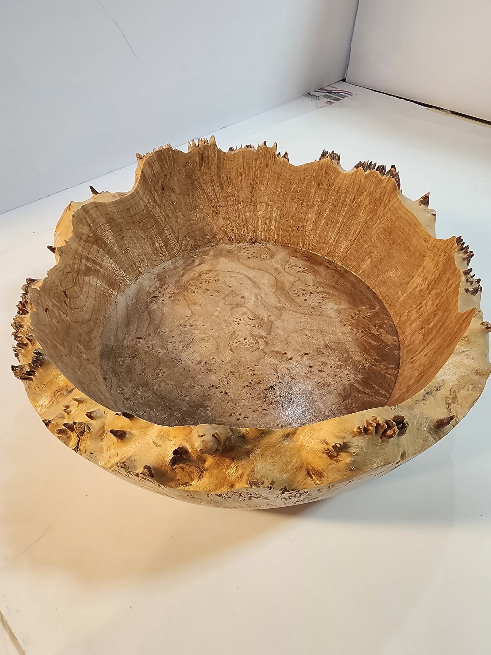 Incredible Handmade Jerry Smith Signed Burlwood Live Edge Bowl - 2