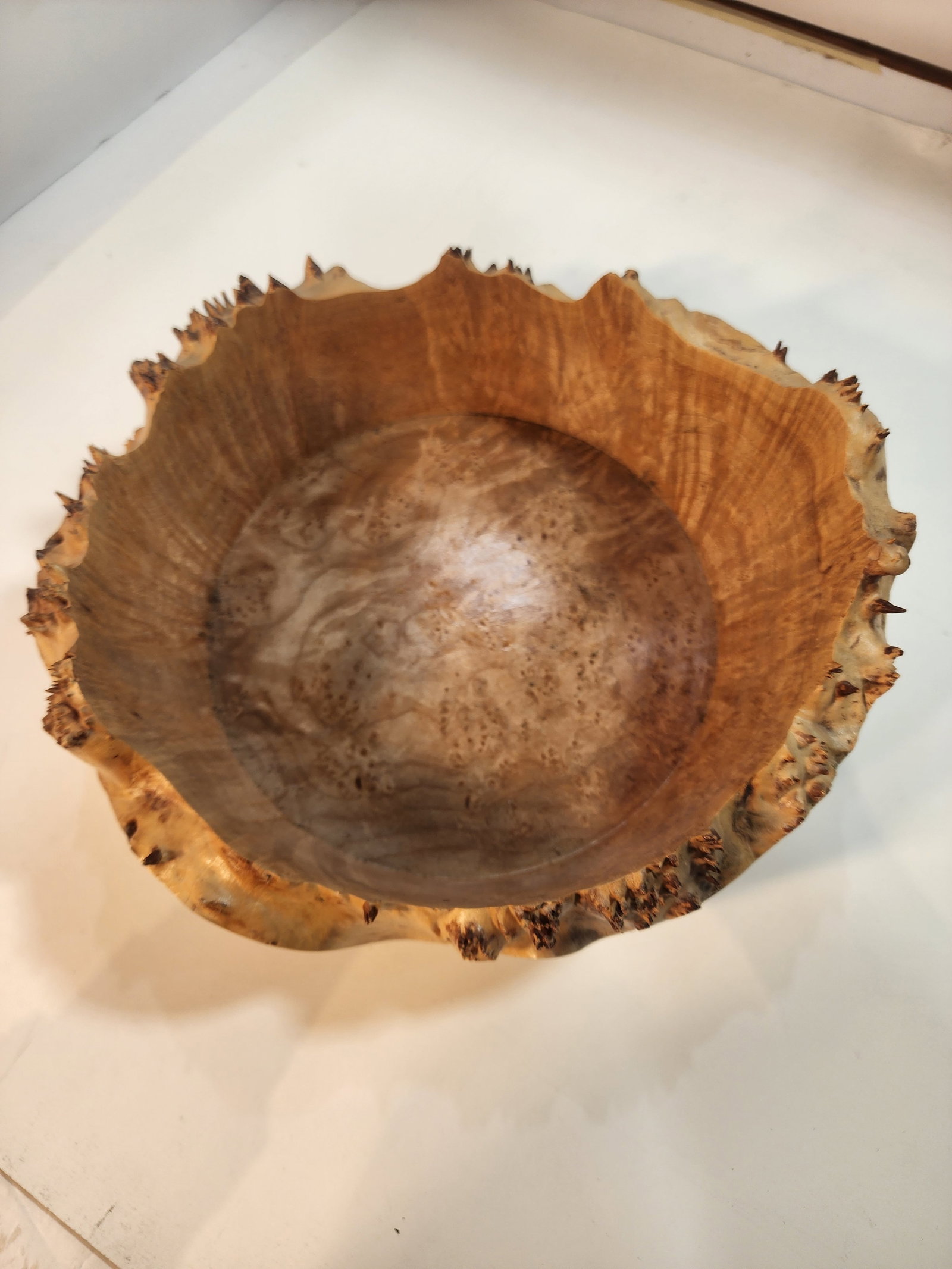 Incredible Handmade Jerry Smith Signed Burlwood Live Edge Bowl - 3