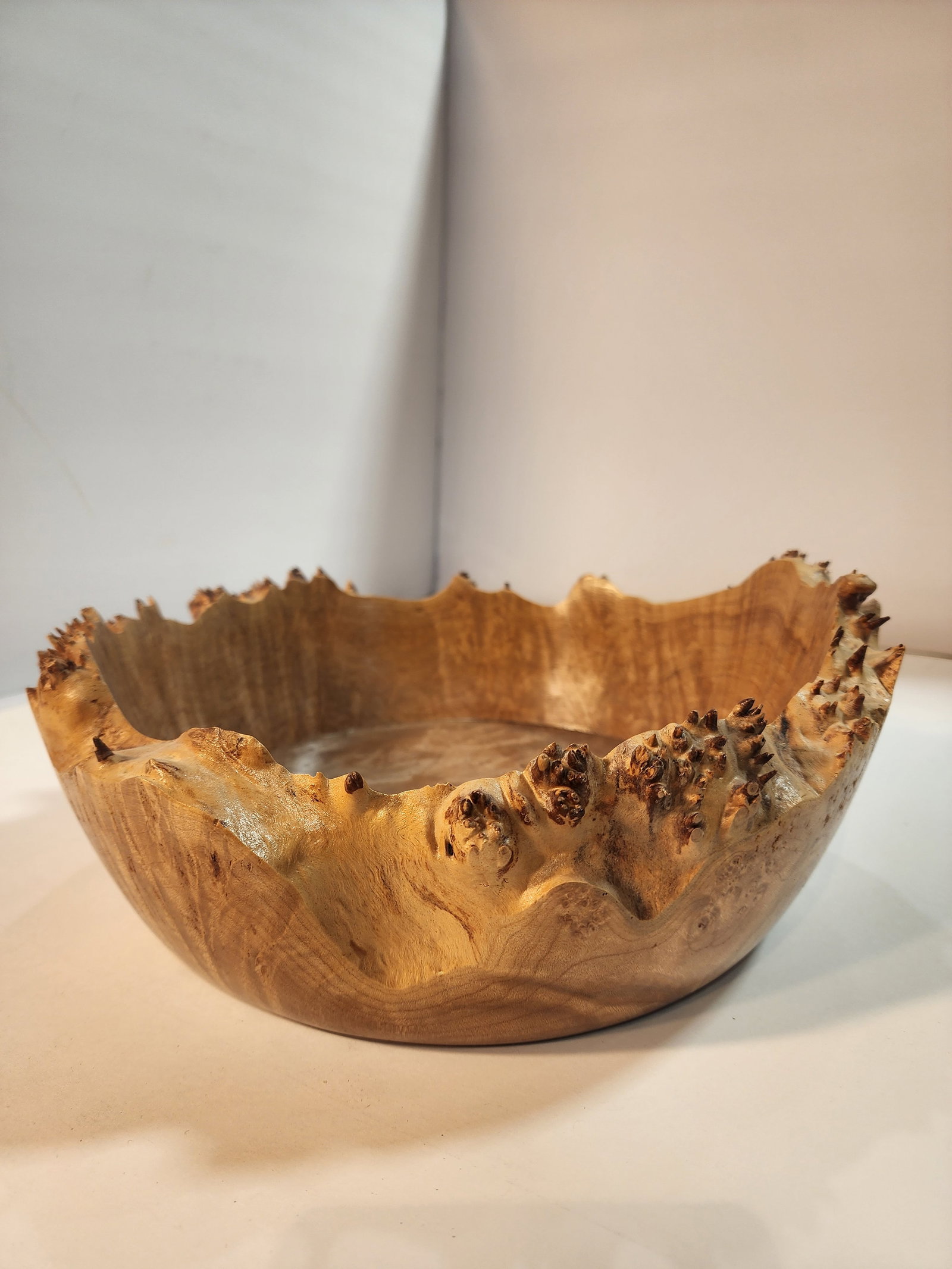 Incredible Handmade Jerry Smith Signed Burlwood Live Edge Bowl - 4