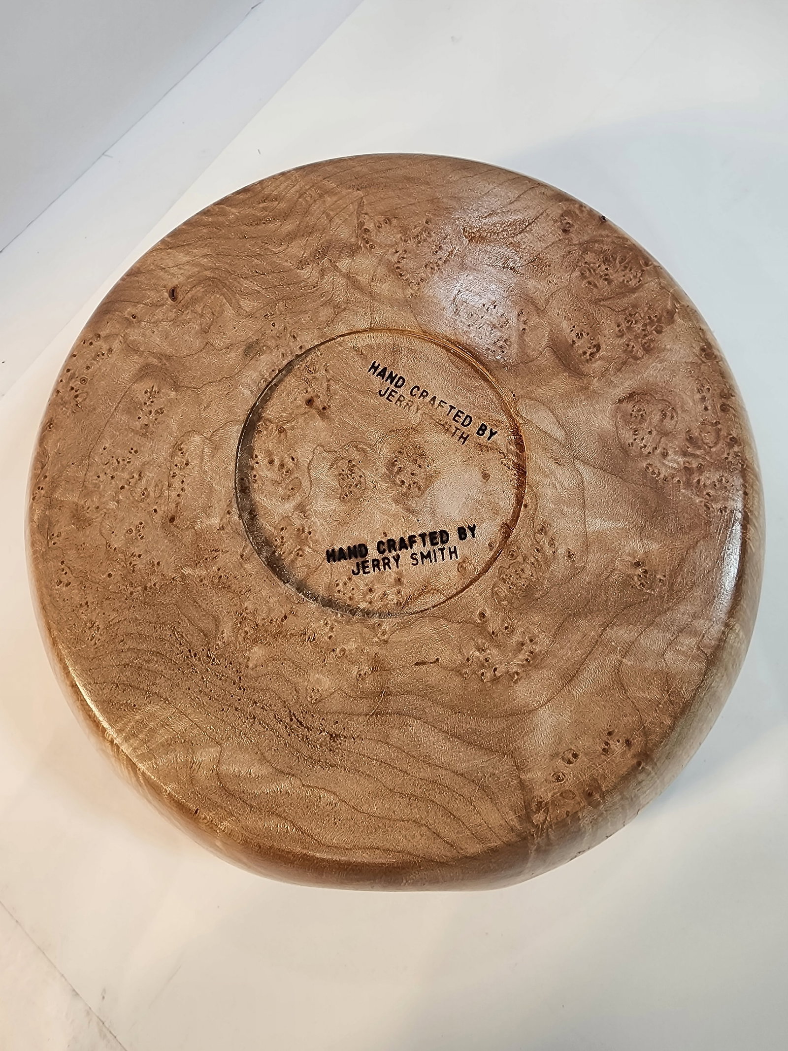 Incredible Handmade Jerry Smith Signed Burlwood Live Edge Bowl - 5