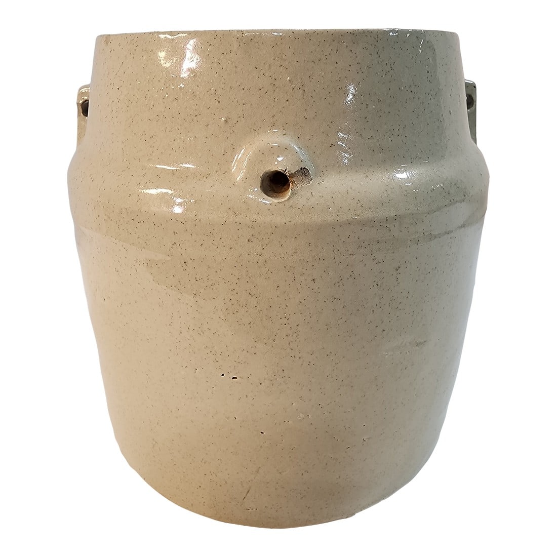 Gorgeous Antique Stoneware Crock: This antique beauty has minor chips from age but still very useful and beautiful. It has that beautiful neutral beige color and sheen that comes from age and use. Beautiful as it is or add flowers or