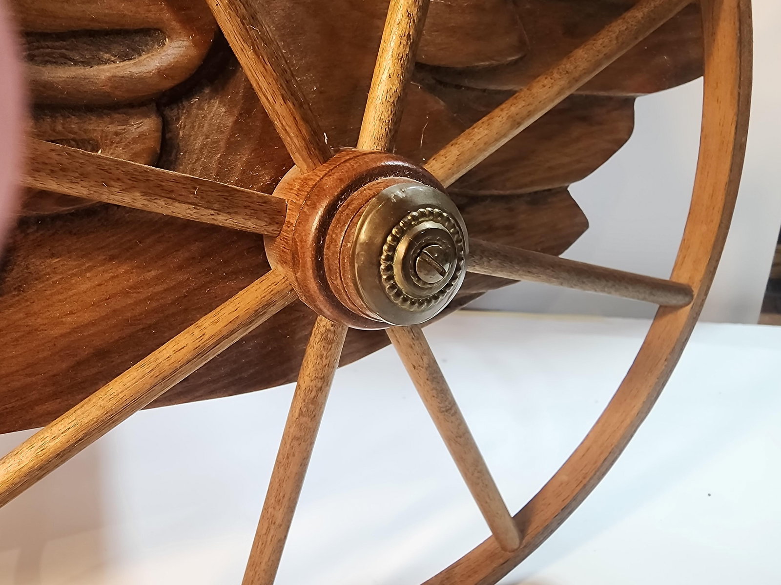 Hand Carved Wood Goose Wagon by Pruitt"s Place - 2