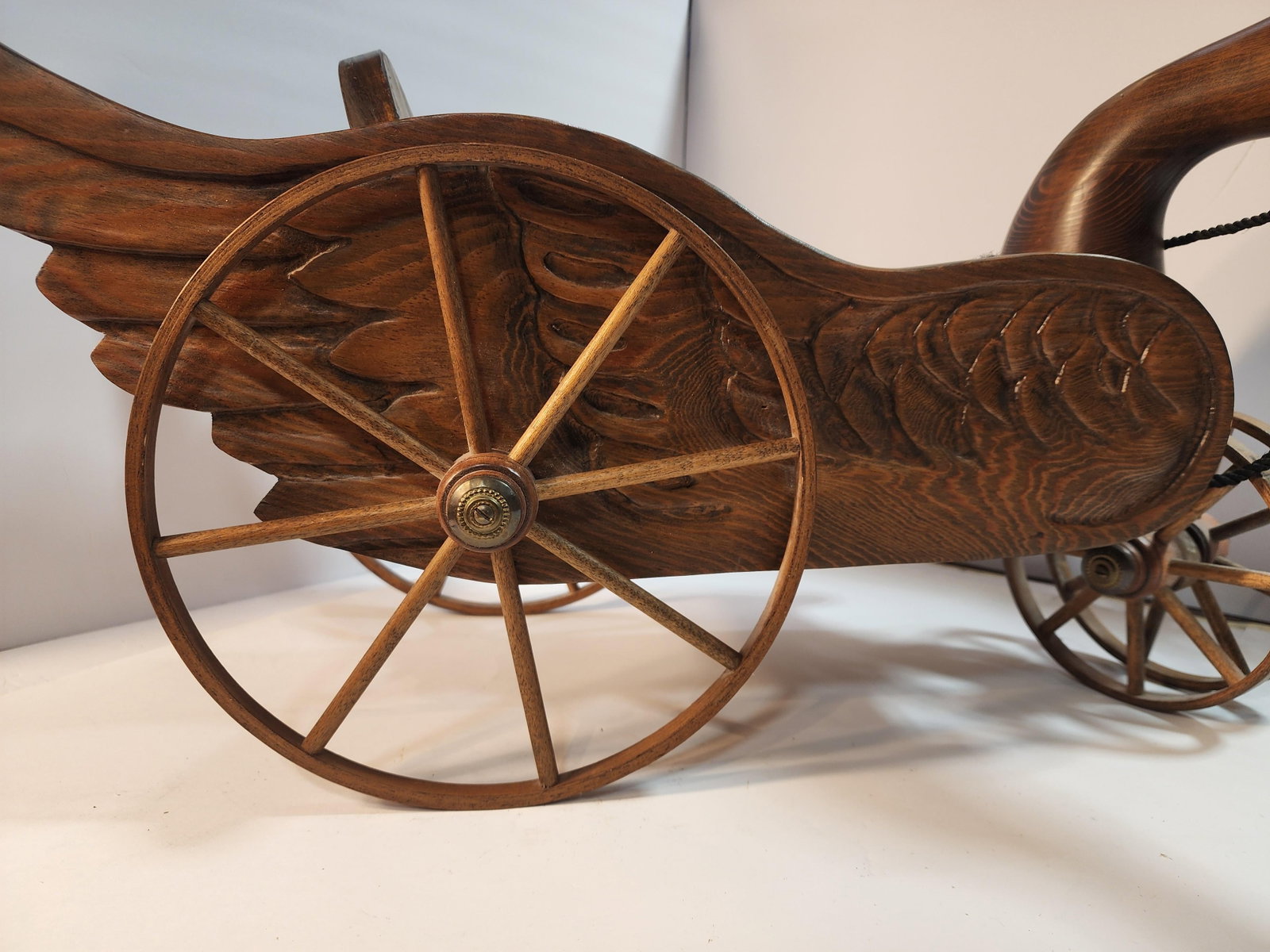 Hand Carved Wood Goose Wagon by Pruitt"s Place - 5