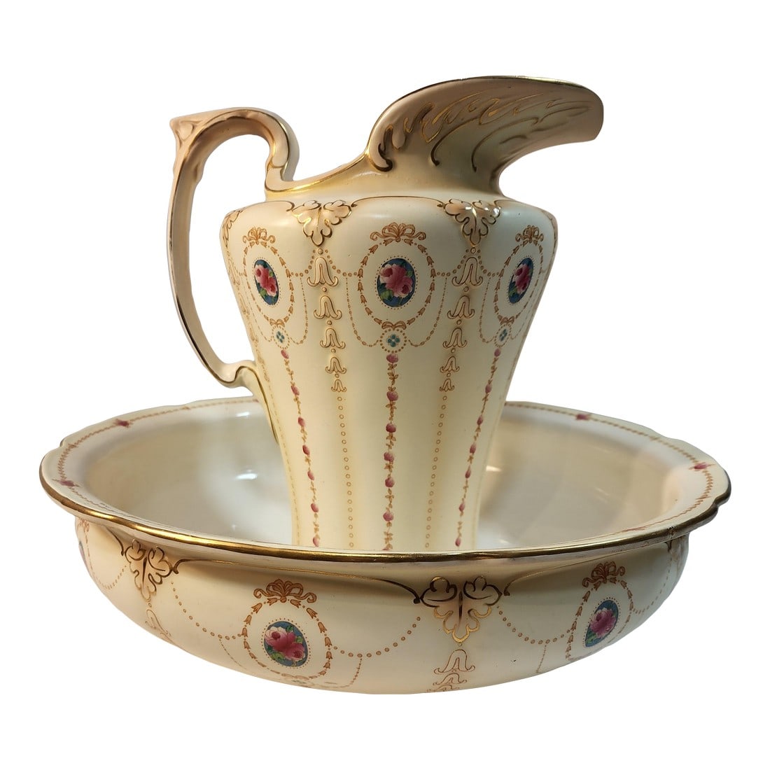 F. Winkle & Co. Hand Painted Antique Bowl and Pitcher (1 of 9)