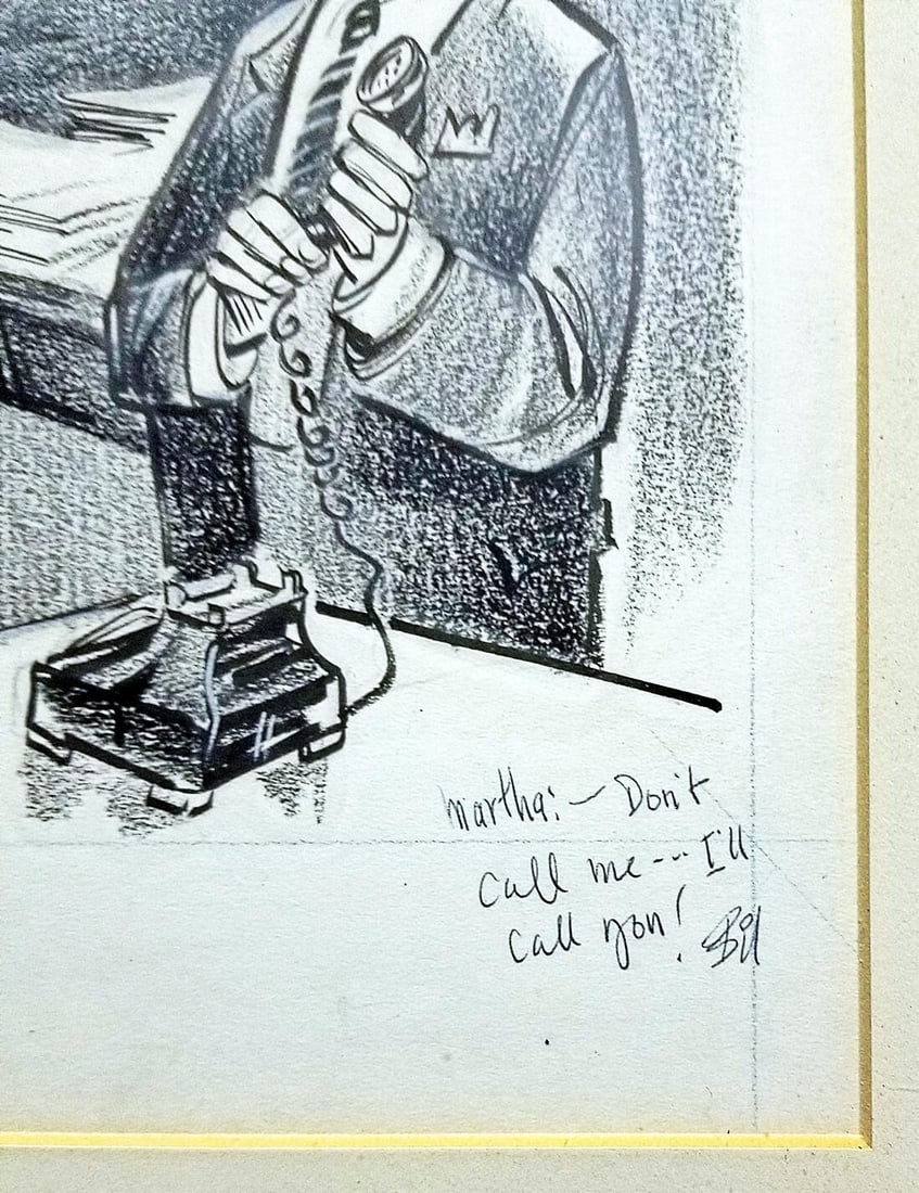 1970s Bill Canfield Signed Gift to Martha Mitchell Cartoon - 5