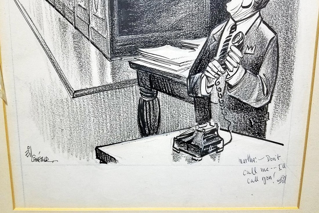 1970s Bill Canfield Signed Gift to Martha Mitchell Cartoon - 7