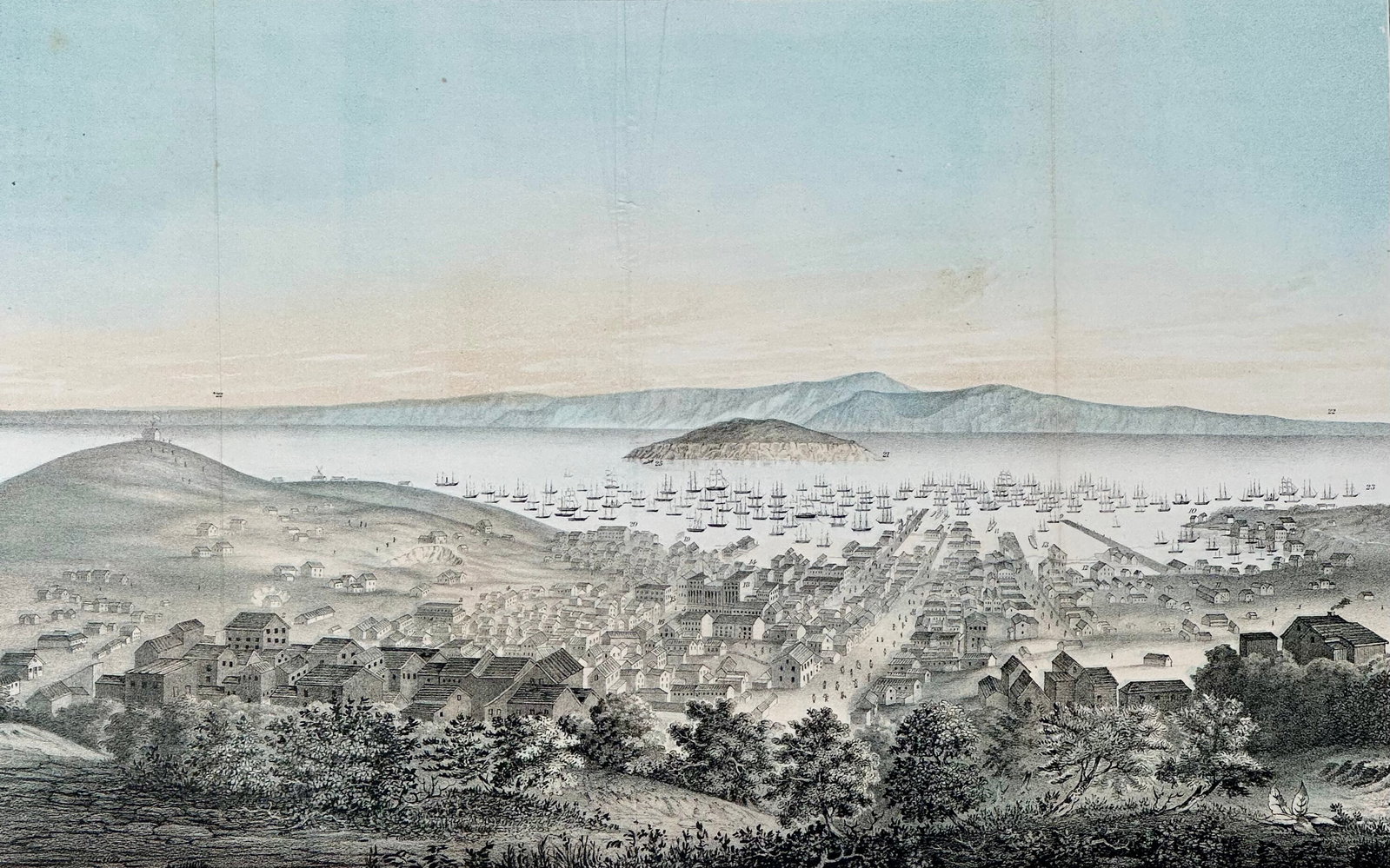 San Francisco Original Lithograph by T. Sinclair, 1851, Framed - 5