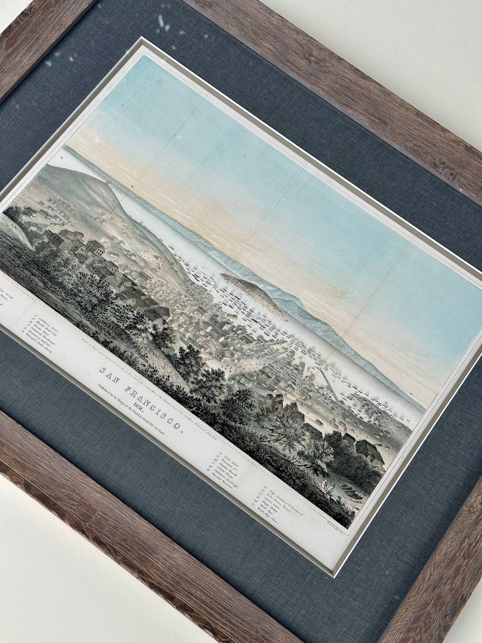 San Francisco Original Lithograph by T. Sinclair, 1851, Framed - 7