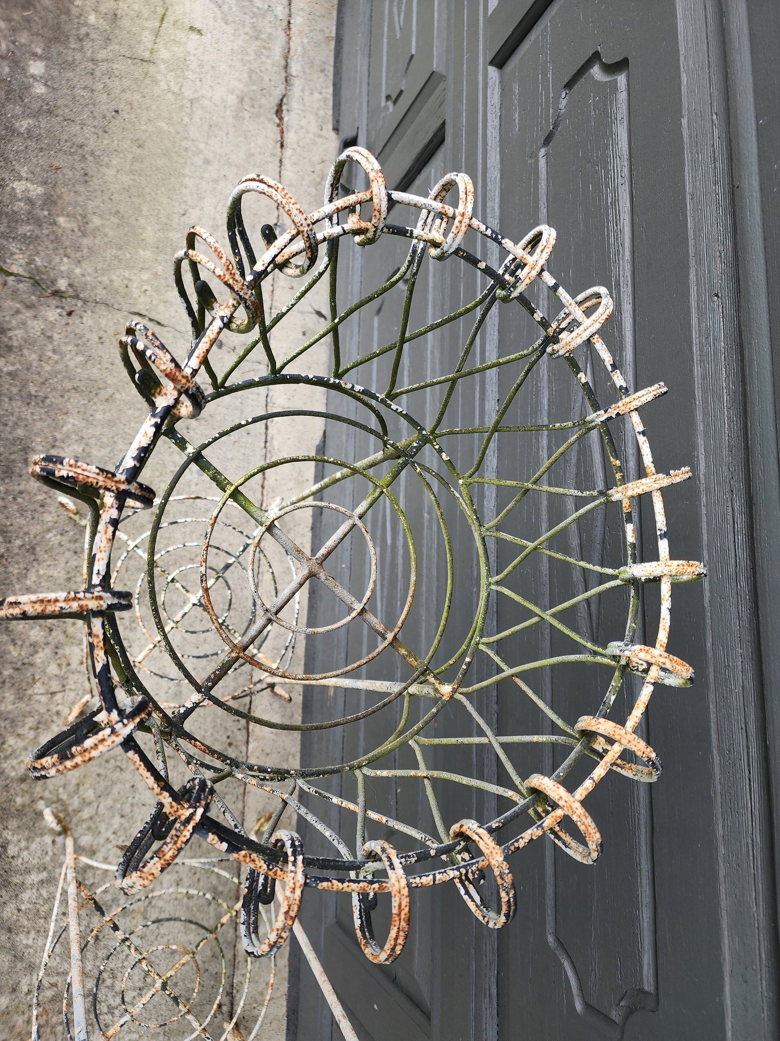 Pair of Antique French Iron Wire Flowerpot Stands Jardinieres, - 5