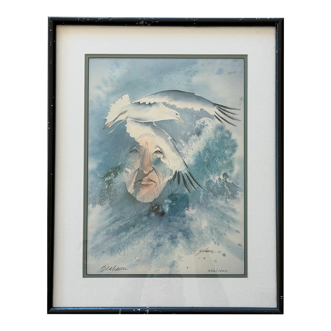 Bert Seabourn Signed Limited Edition Print 456/1000 Native Art 1983: Offered for sale is a signed limited edition print by noted Oklahoma Cherokee artist Bert Seabourn. This piece is from 1983 and is hand signed by the artist. Edition number 456/1000. The print is in