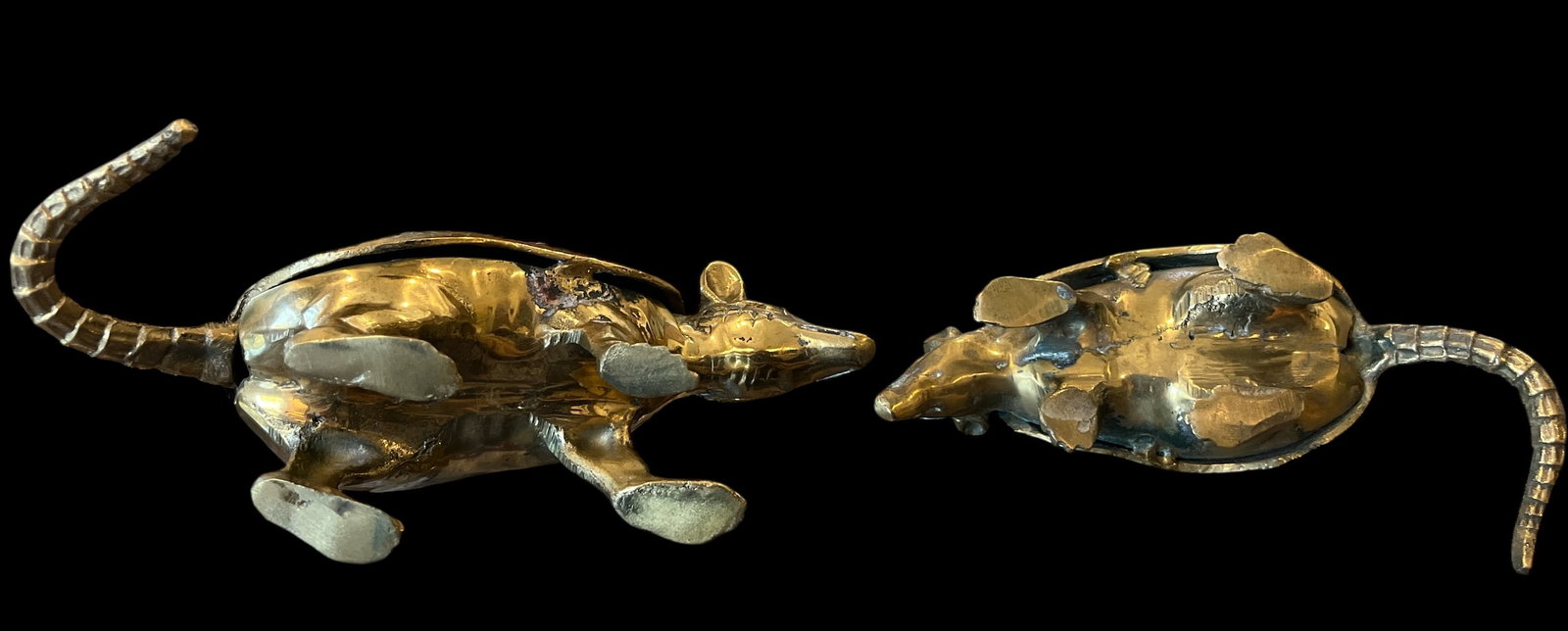 Pair of Vintage Solid Brass Armadillo Sculptures "” 1970s Hollywood Regency - 5