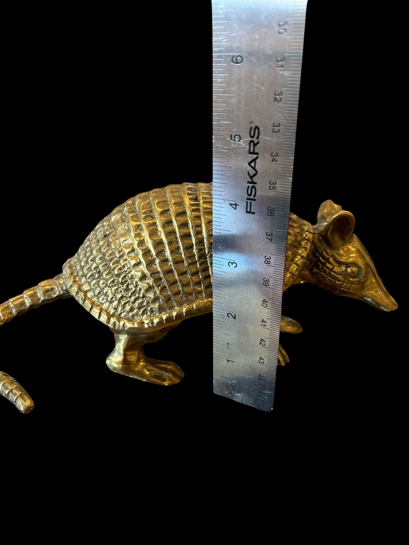 Pair of Vintage Solid Brass Armadillo Sculptures "” 1970s Hollywood Regency - 7