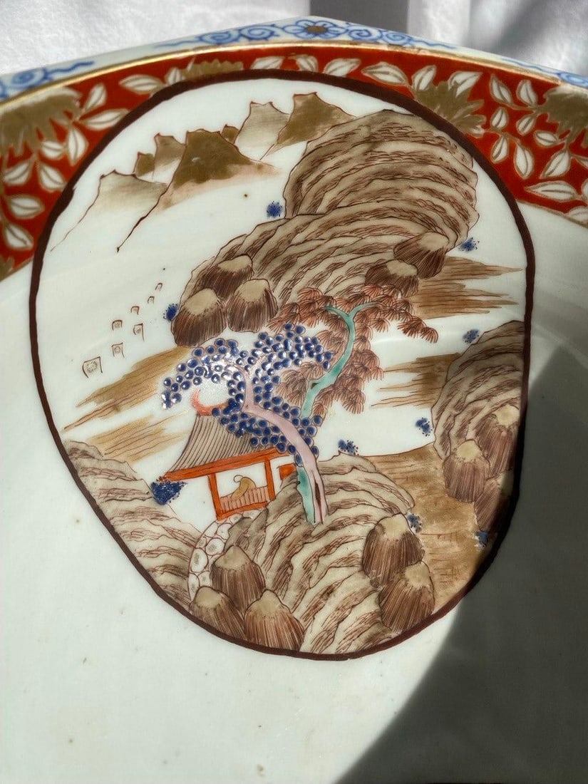 Late 19th Century Chinese Octagonal Scholar's Bowl With Figural Cartouches - 6